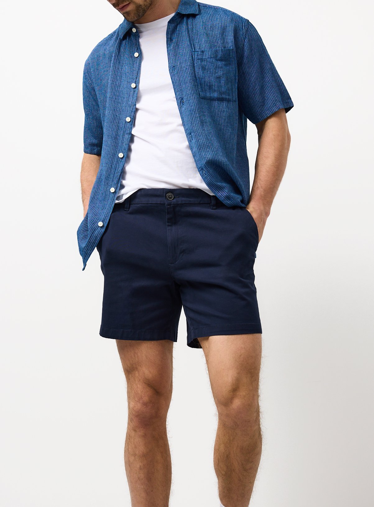 Navy Shorter Length Chino Shorts 34