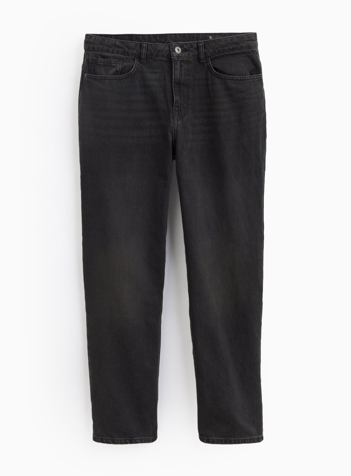 Washed Black Relaxed Straight Leg Jeans 