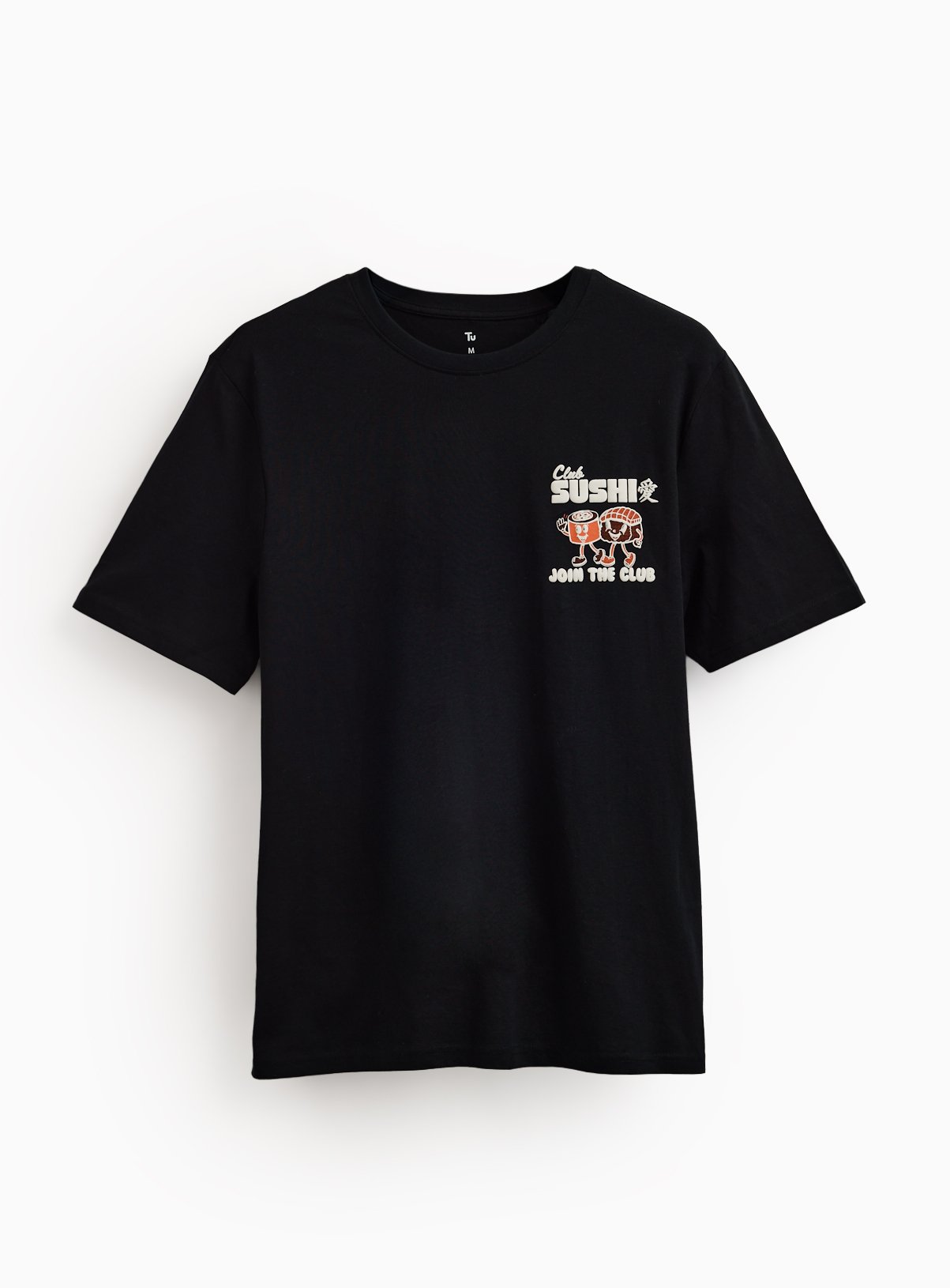 Black Club Sushi Graphic Print T-Shirt XXXL