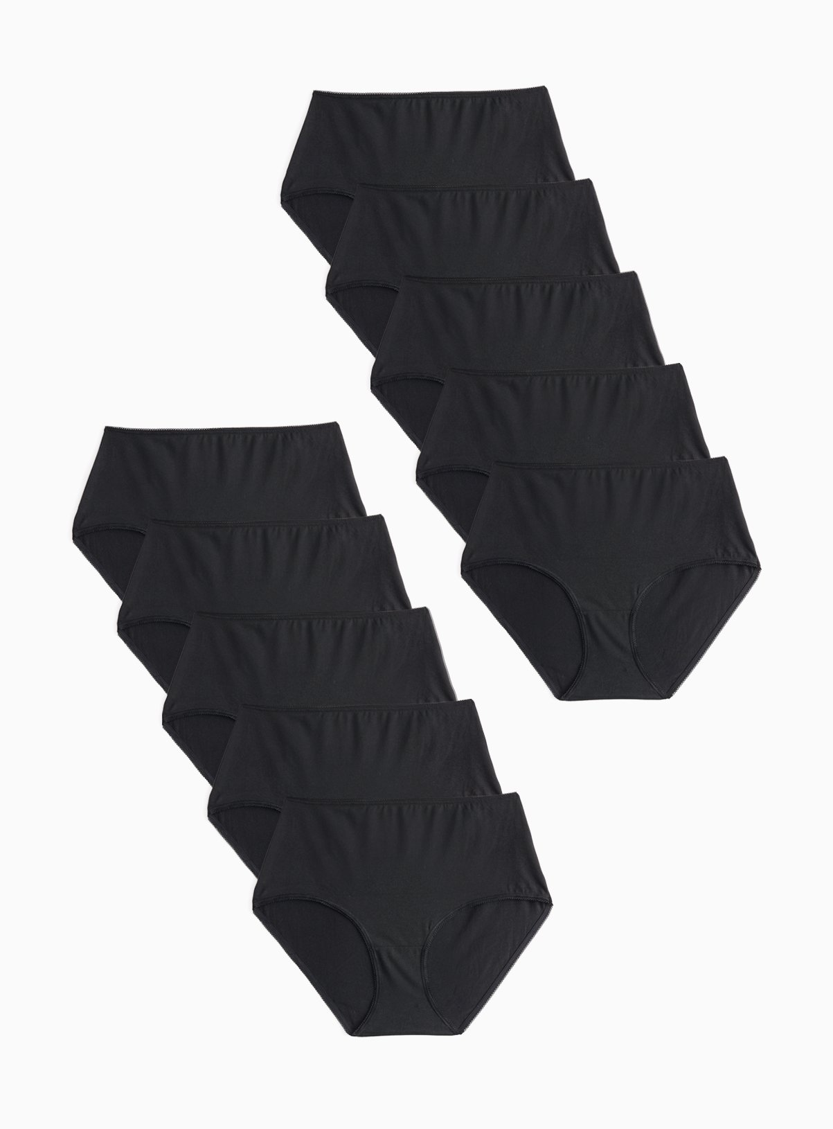 Black Full Brief Knickers 10 Pack 
