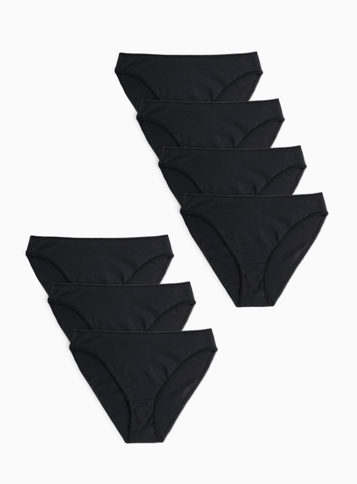 Black High Leg Knickers 7 Pack