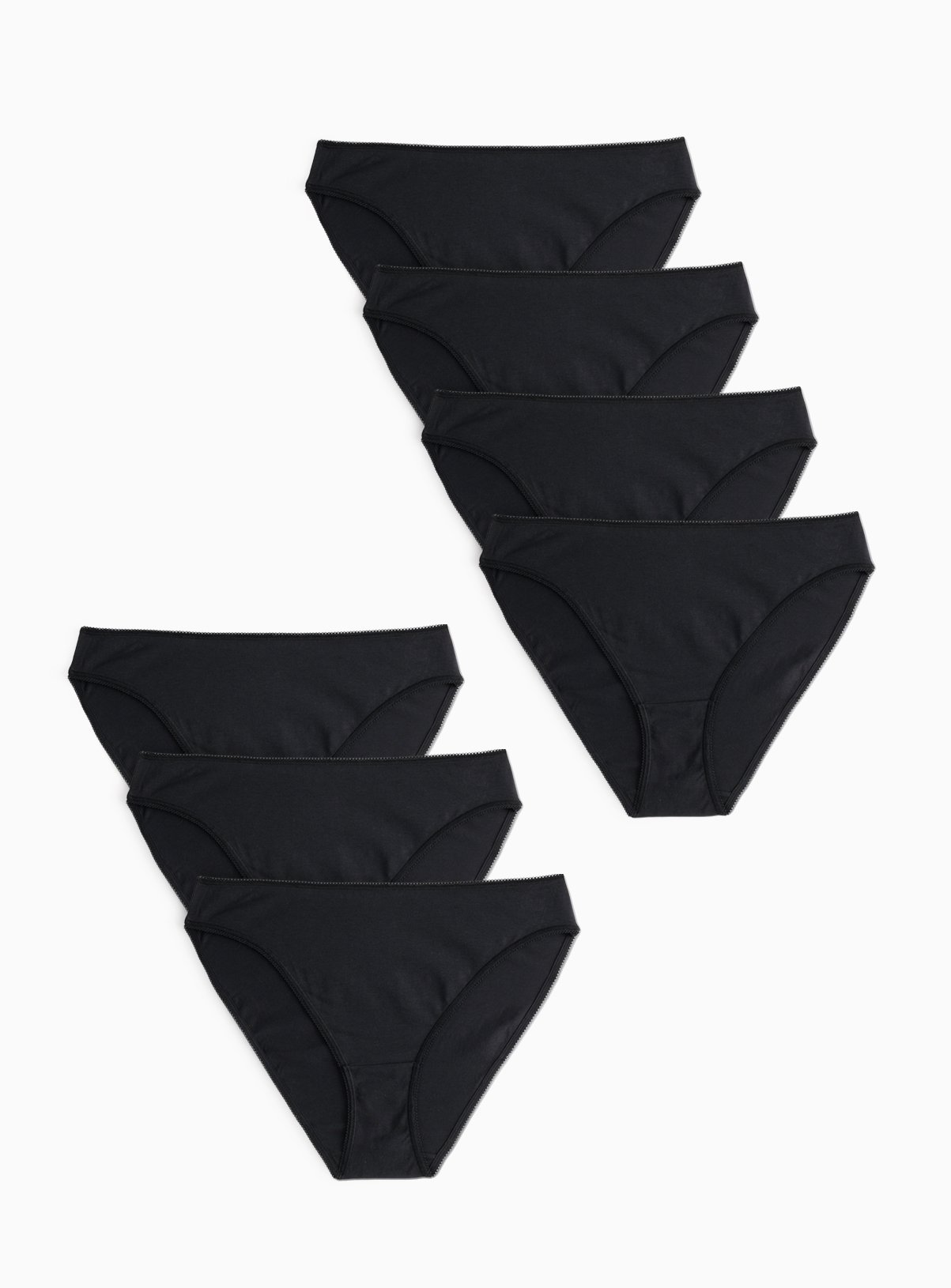 Black High Leg Knickers 7 Pack 