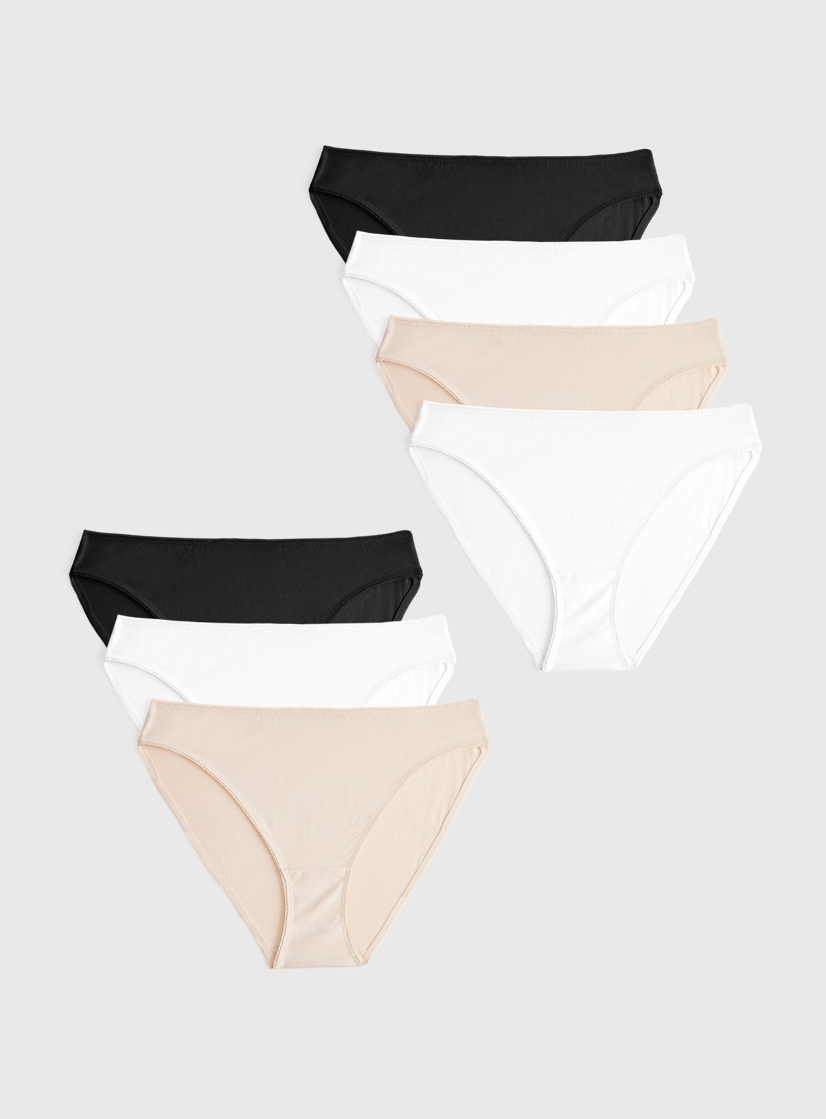 Mono & Nude High Leg Knickers 7 Pack
