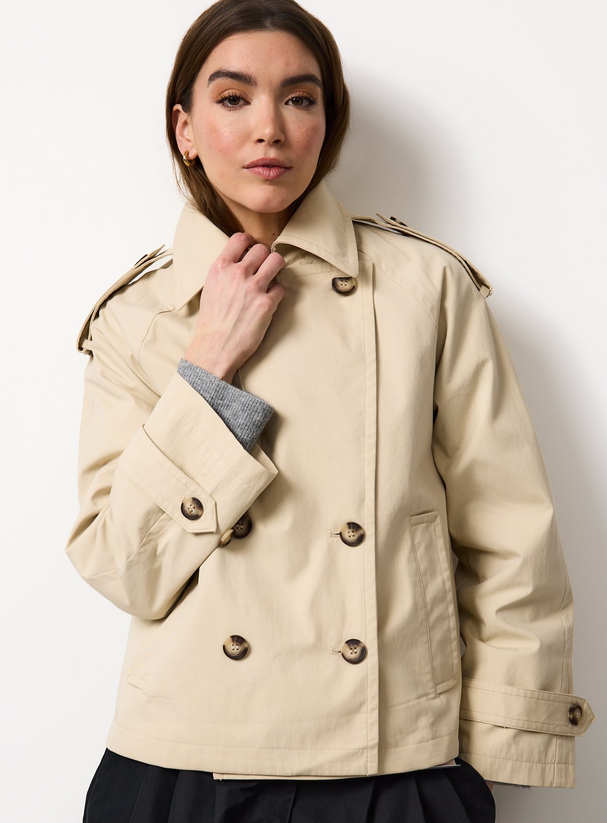 Stone Short Trench Coat XS