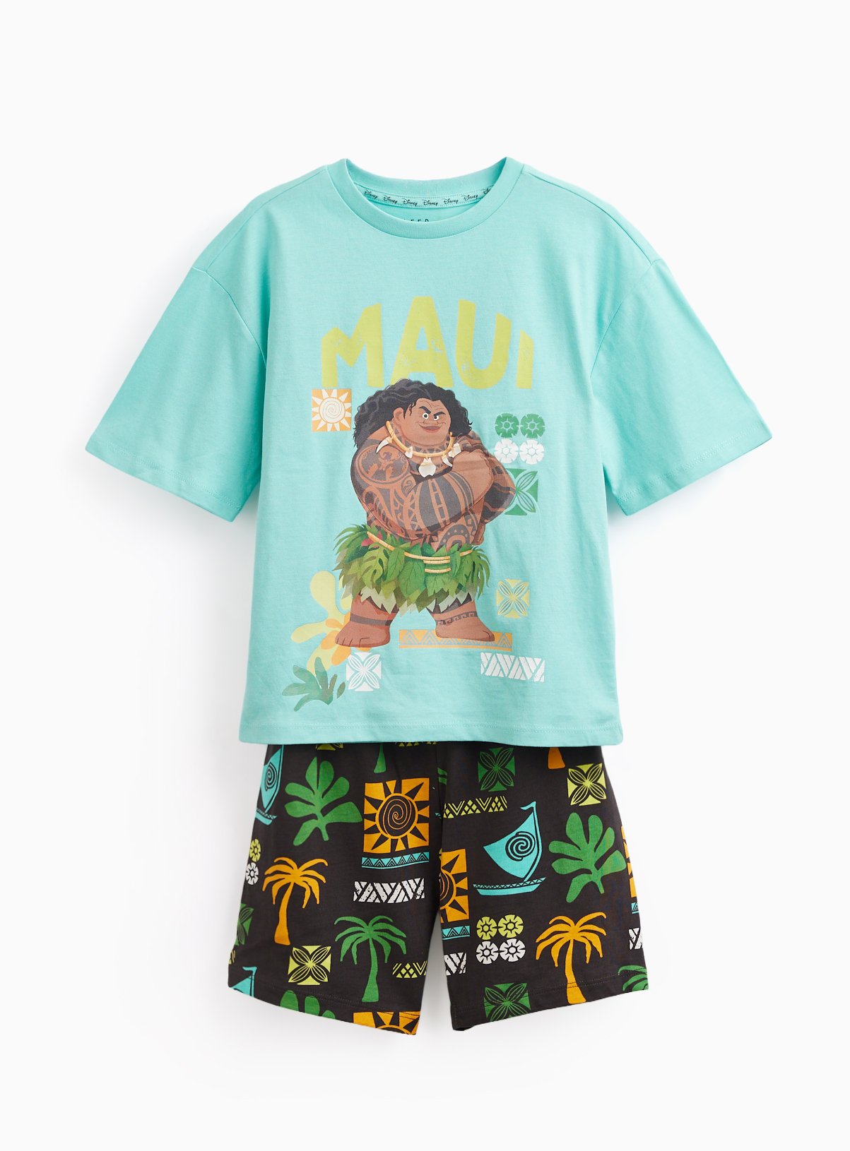 Green Disney Moana Print Shortie Pyjamas 