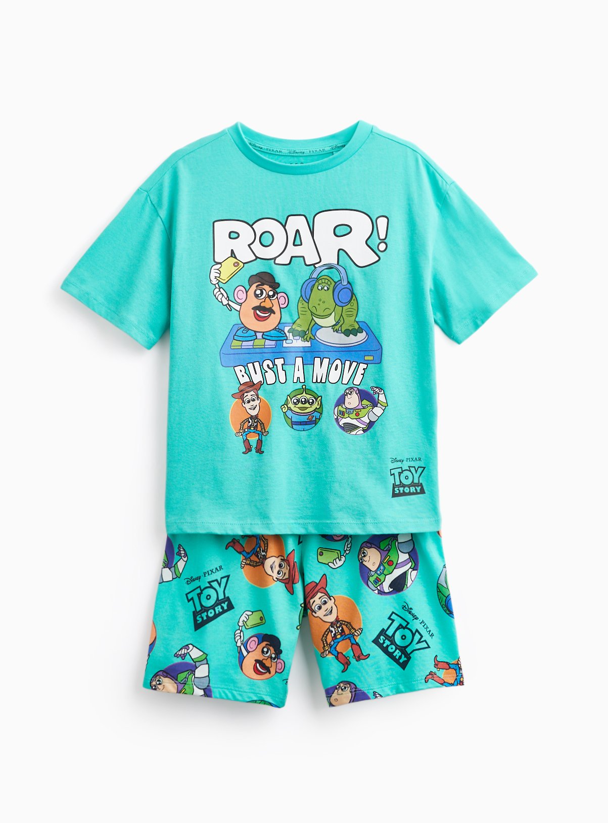 Green Toy Story Print Shortie Pyjamas 