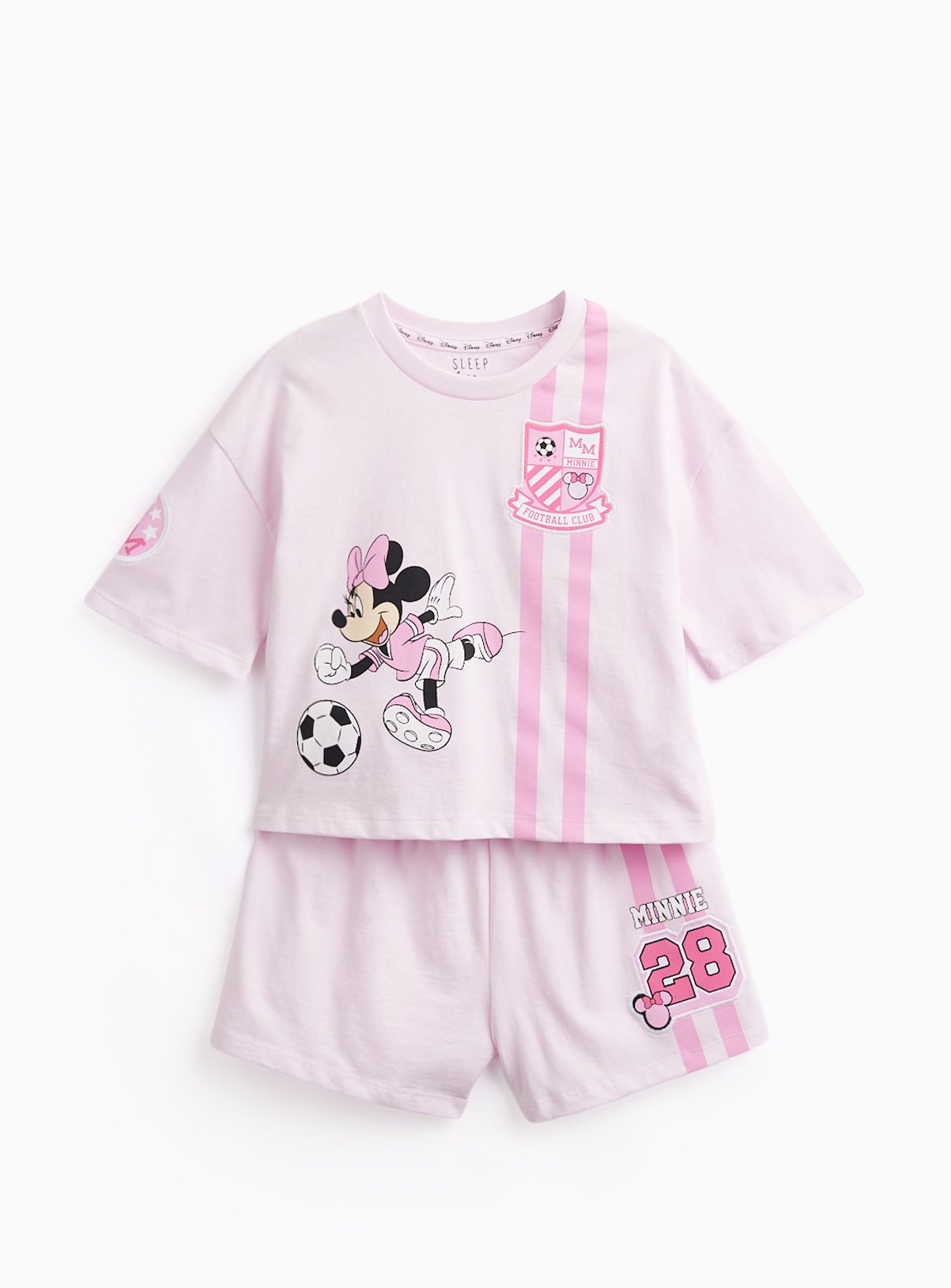 Pink Disney Minnie Mouse Football Print Shortie Pyjamas 
