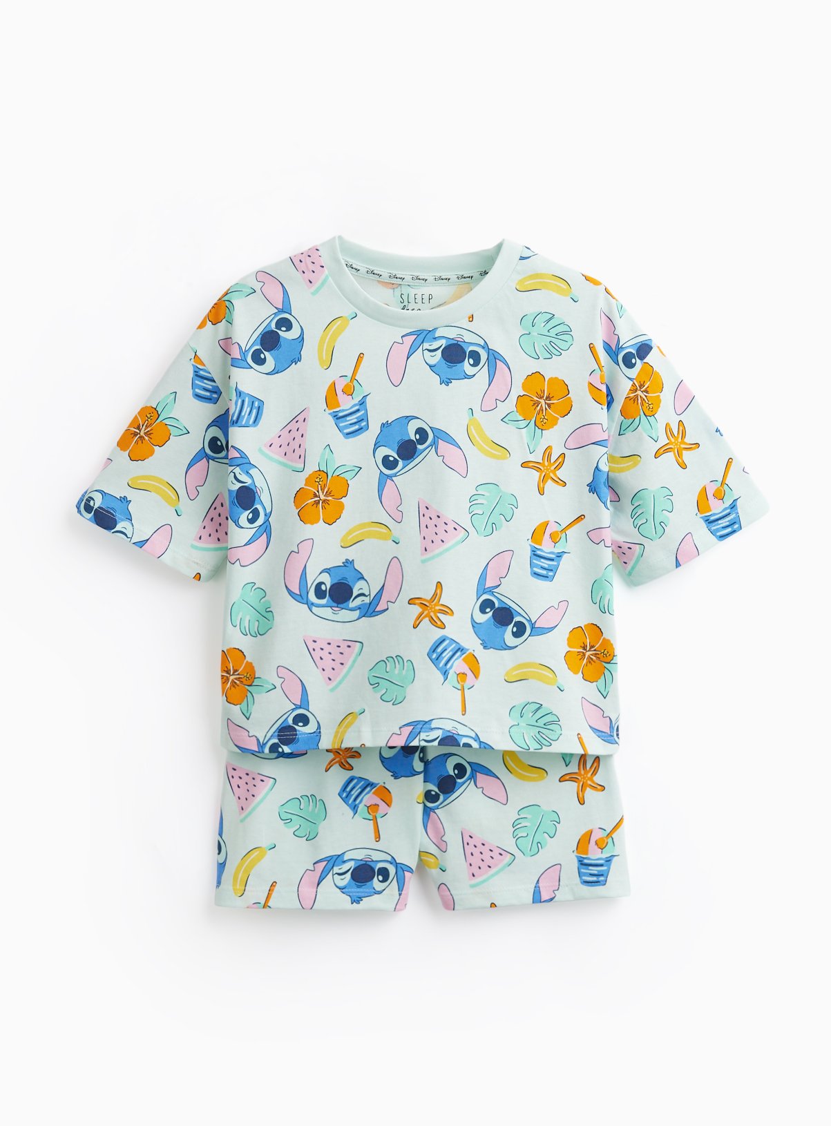 Blue Disney Lilo & Stitch Print Shortie Pyjamas 