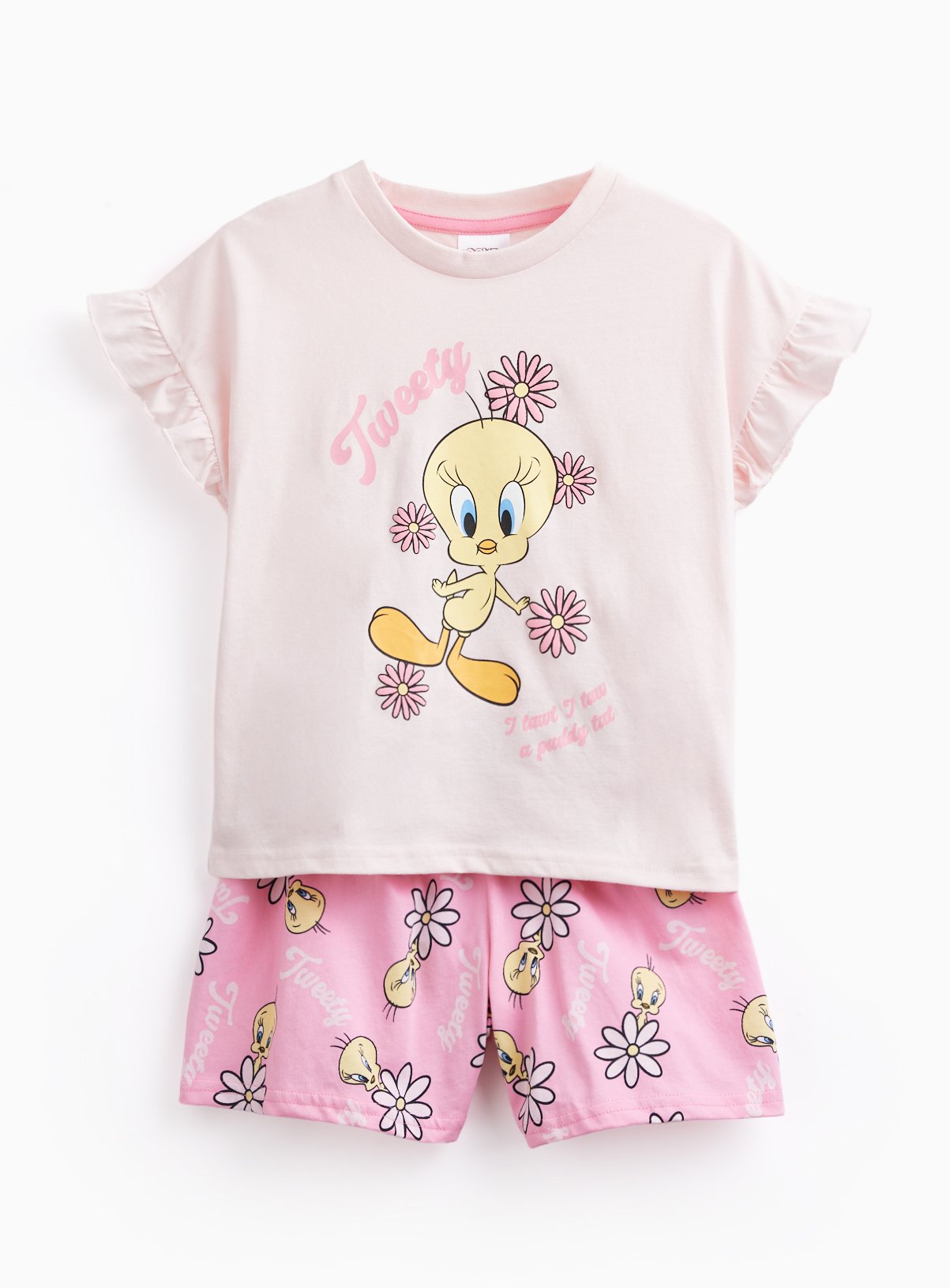 Pink Looney Tunes Tweety Shortie Pyjamas 10-11 years