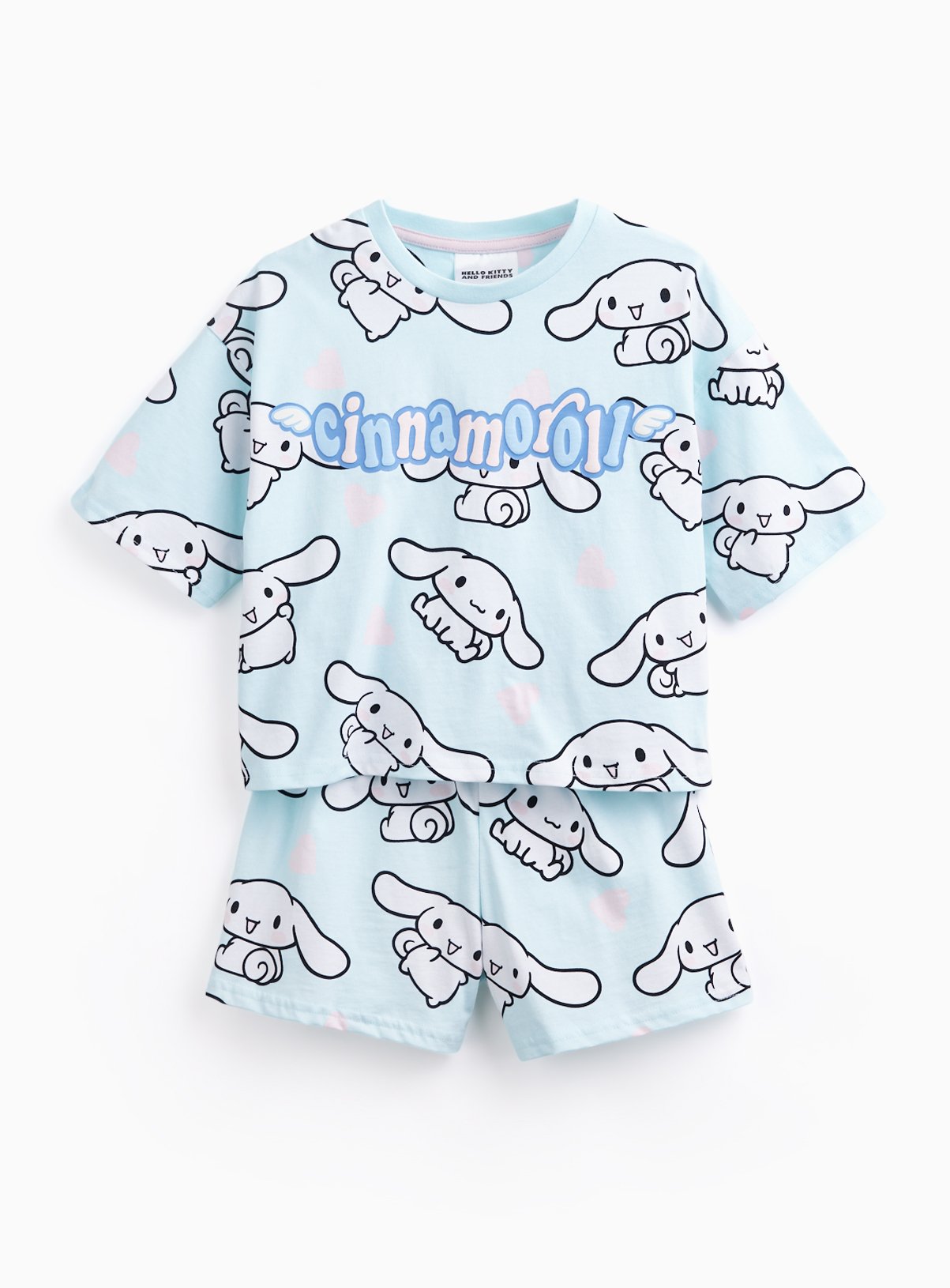 Blue Hello Kitty Cinnamoroll Print Shortie Pyjamas 