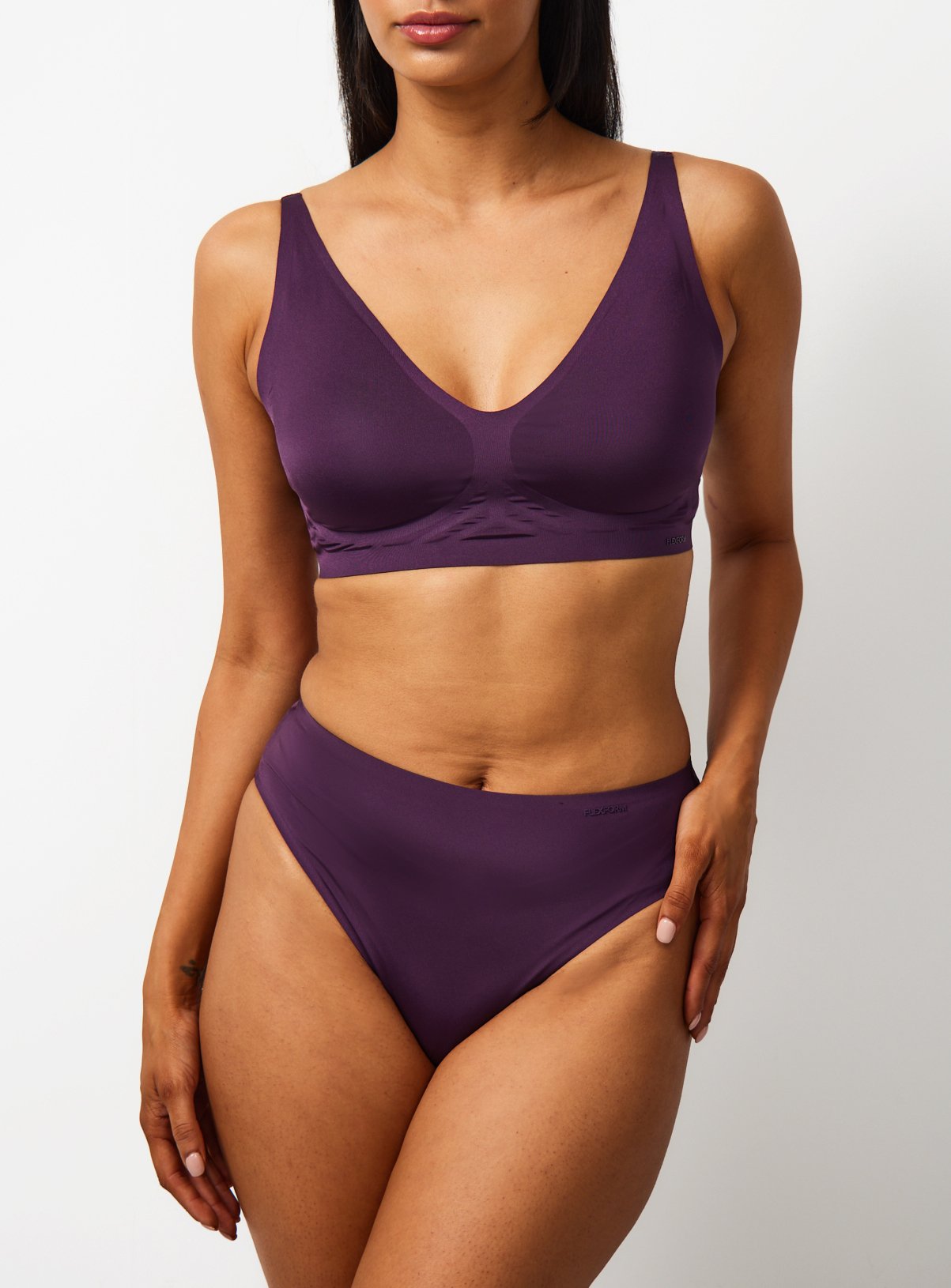 Flexform™ Purple Bonded High Leg Knickers 