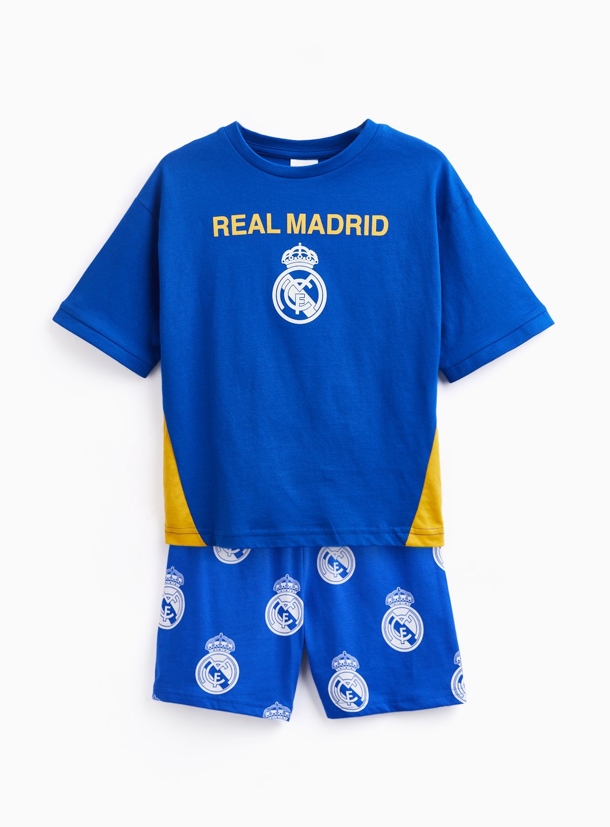 Blue Real Madrid Football Print Shortie Pyjamas