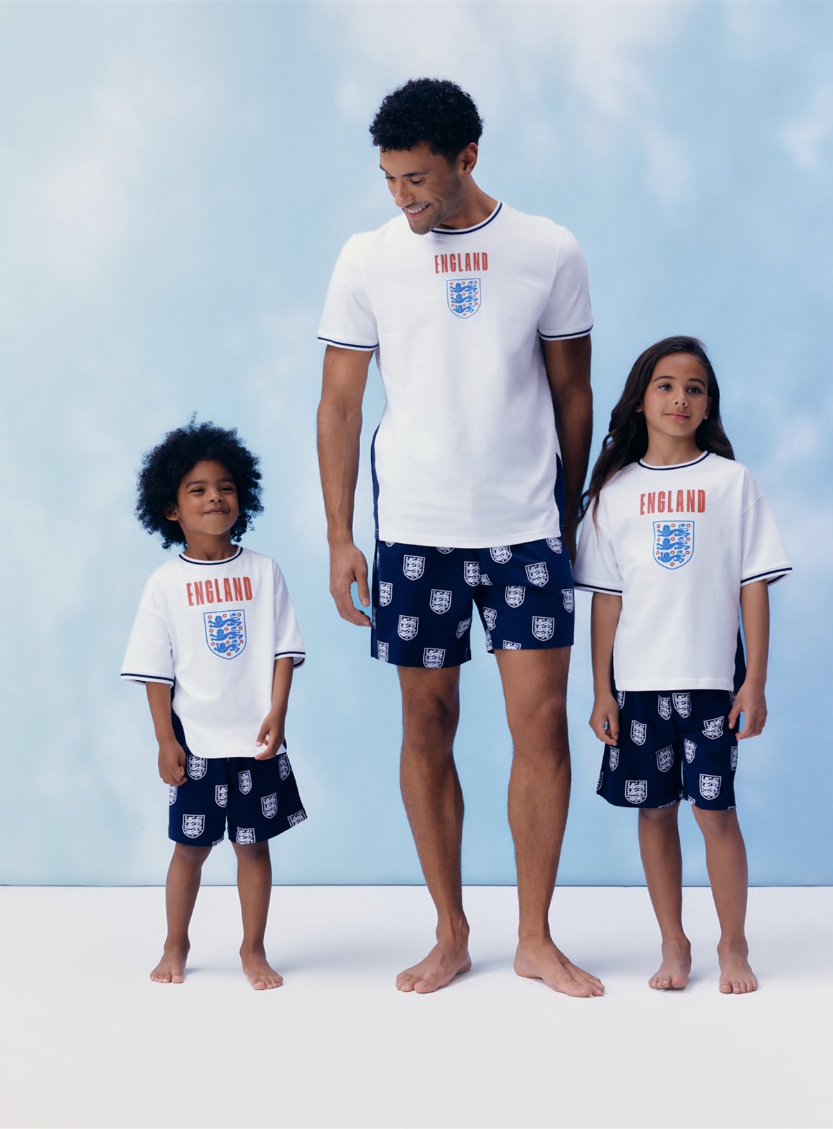 Mini Me Kids' White England Football Print Shortie Pyjamas 