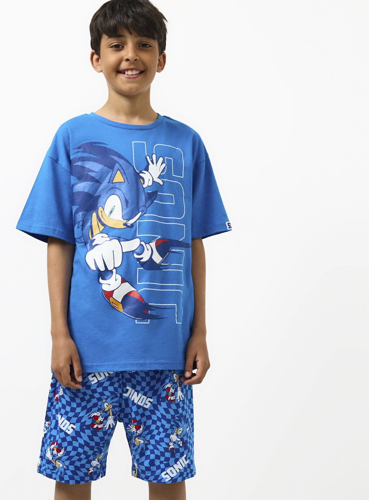 Blue Sonic Print Shortie Pyjamas 