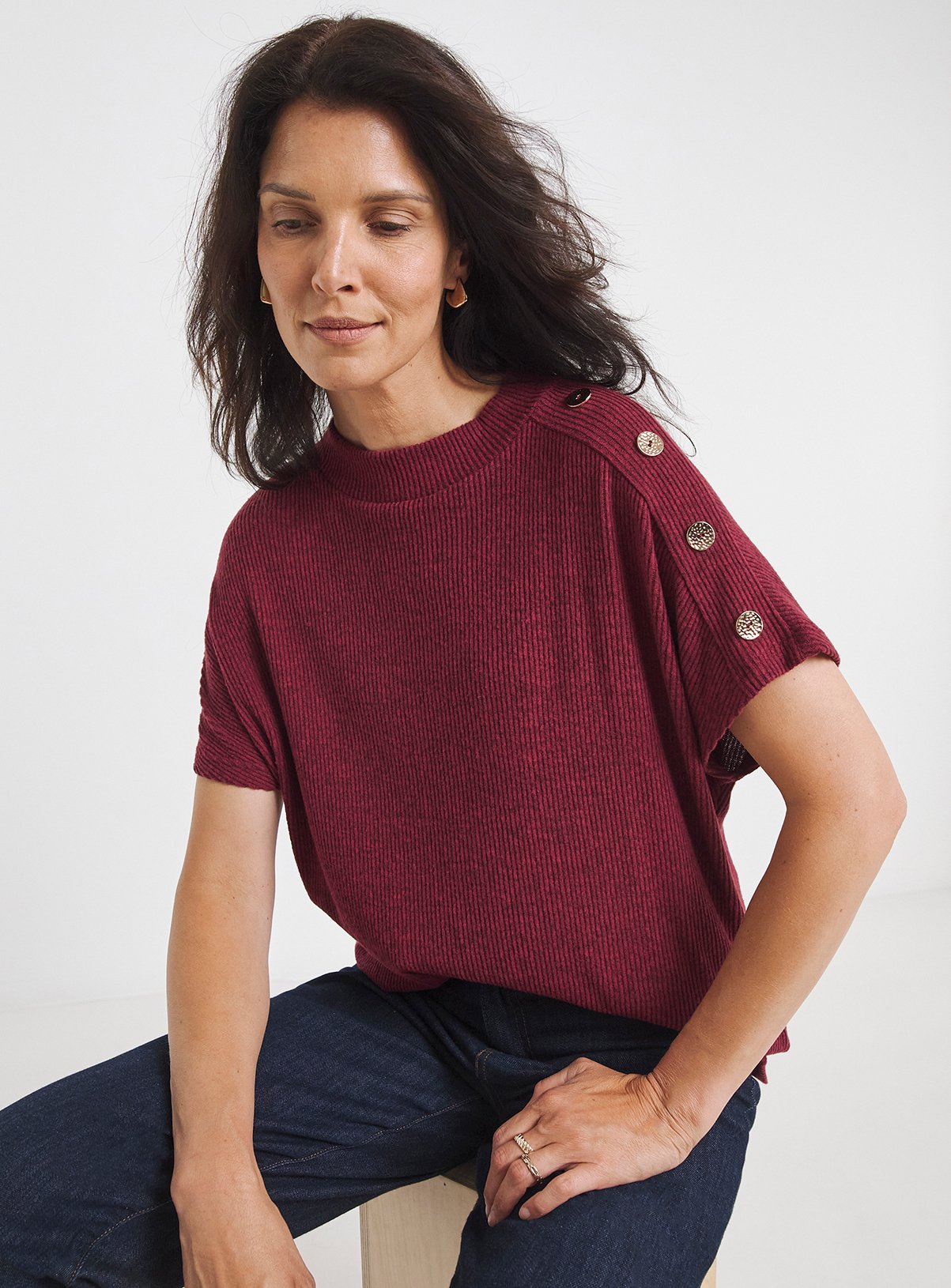 JD WILLIAMS Soft Touch Boxy Roll Neck Top