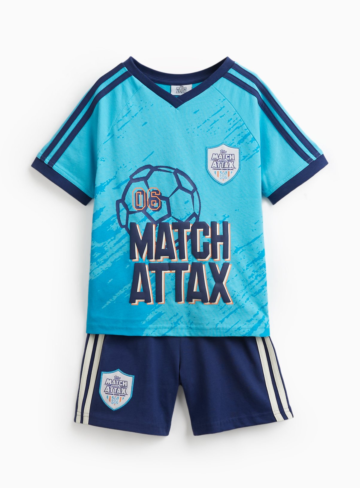 Blue Match Attax Print Shortie Pyjamas 