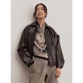 PU Bubble Hem Jacket