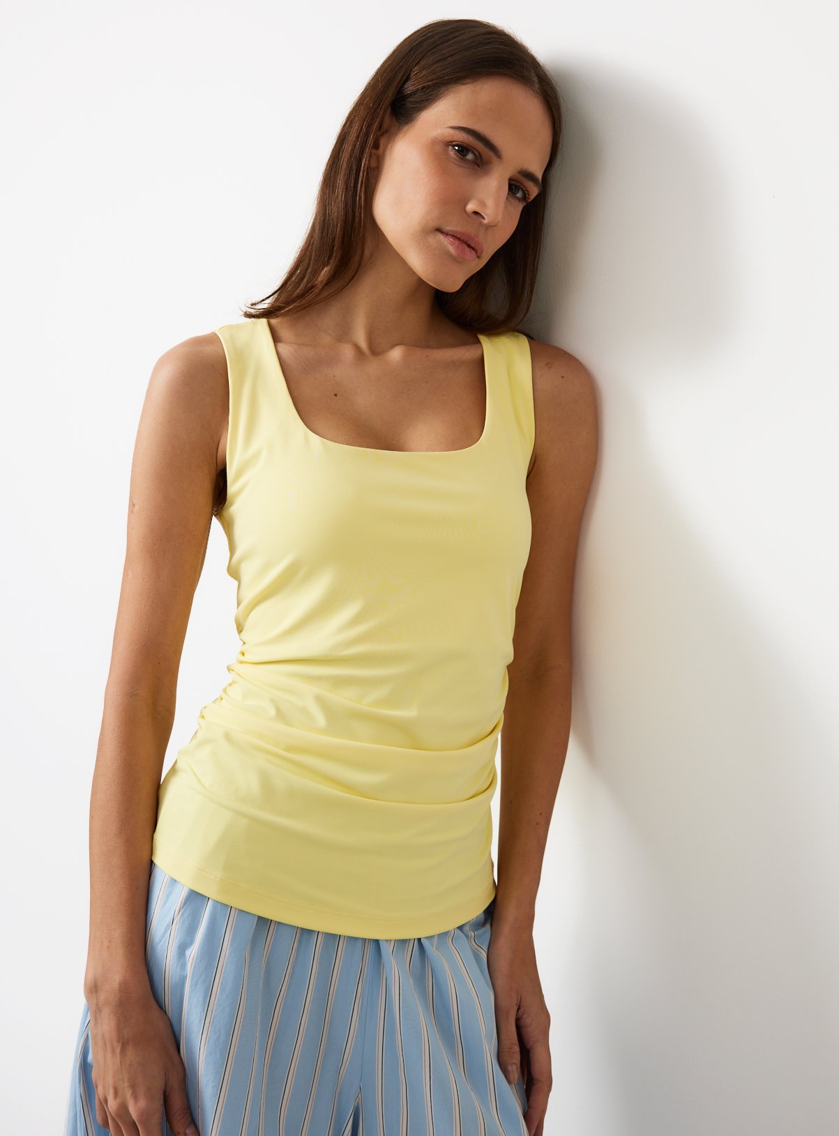Yellow Square Neck Tank Top 12