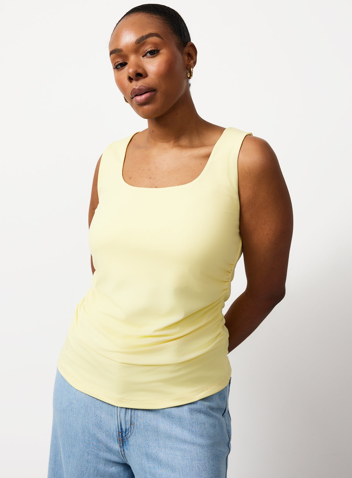 Yellow Square Neck Tank Top 20