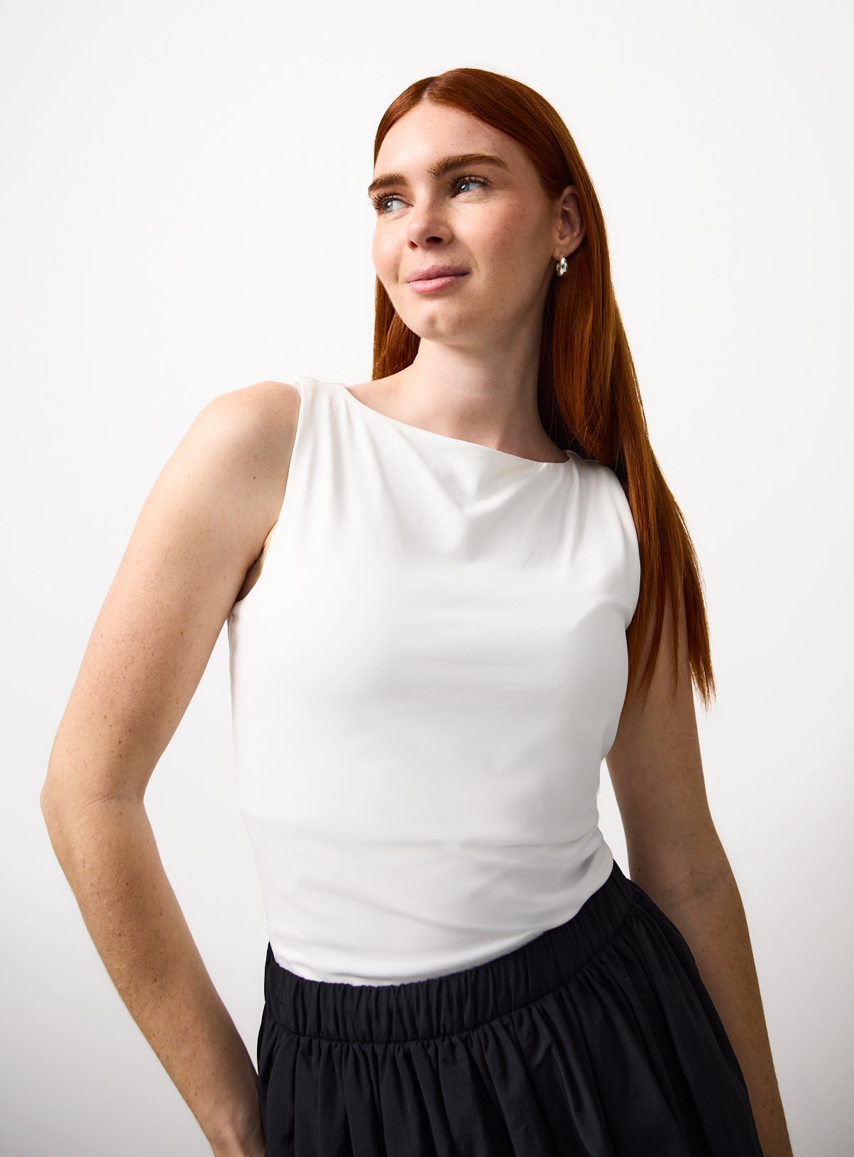 White Boat Neck Tank Top 10