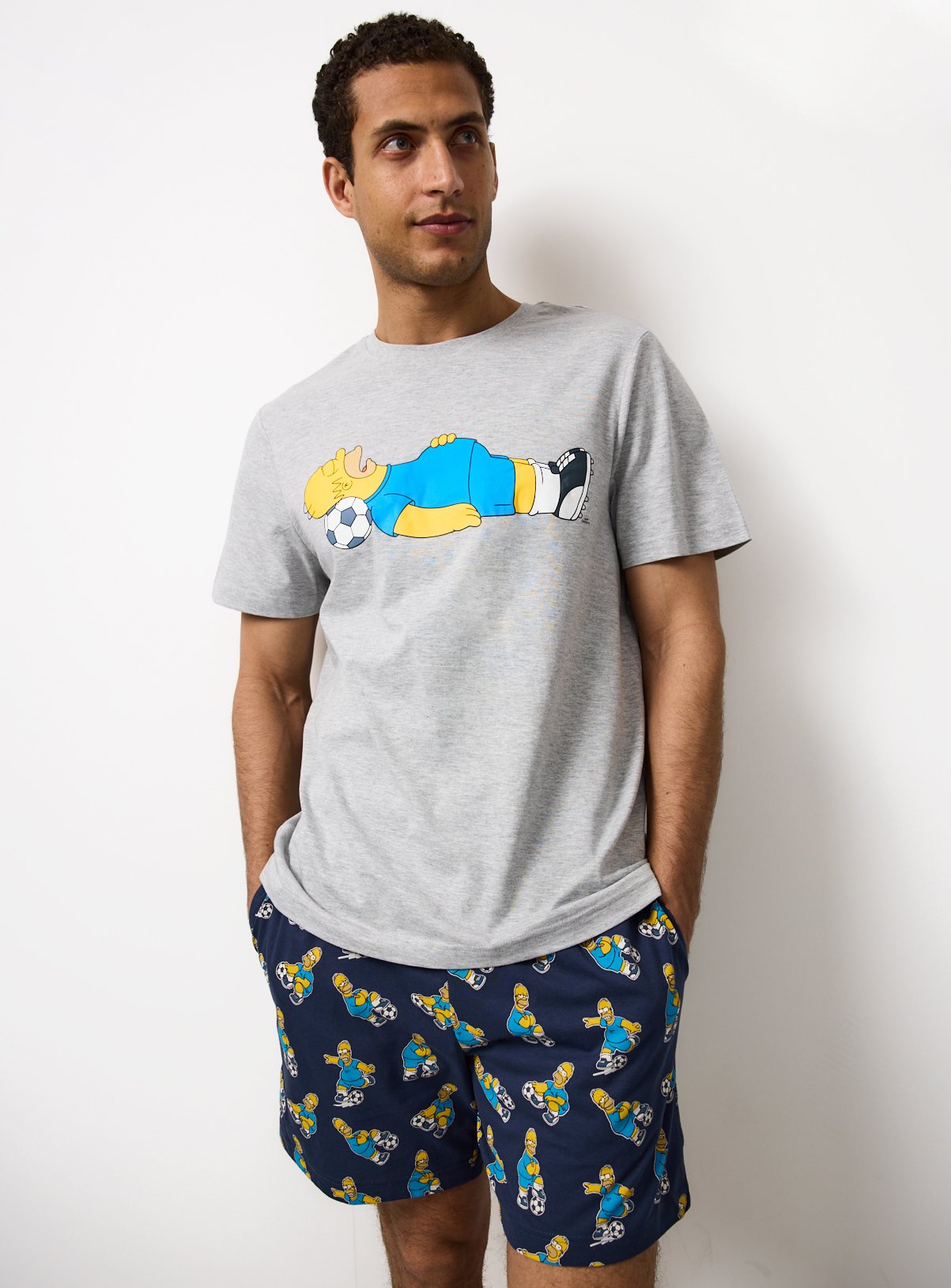 Simpsons Football Shortie Pyjamas M