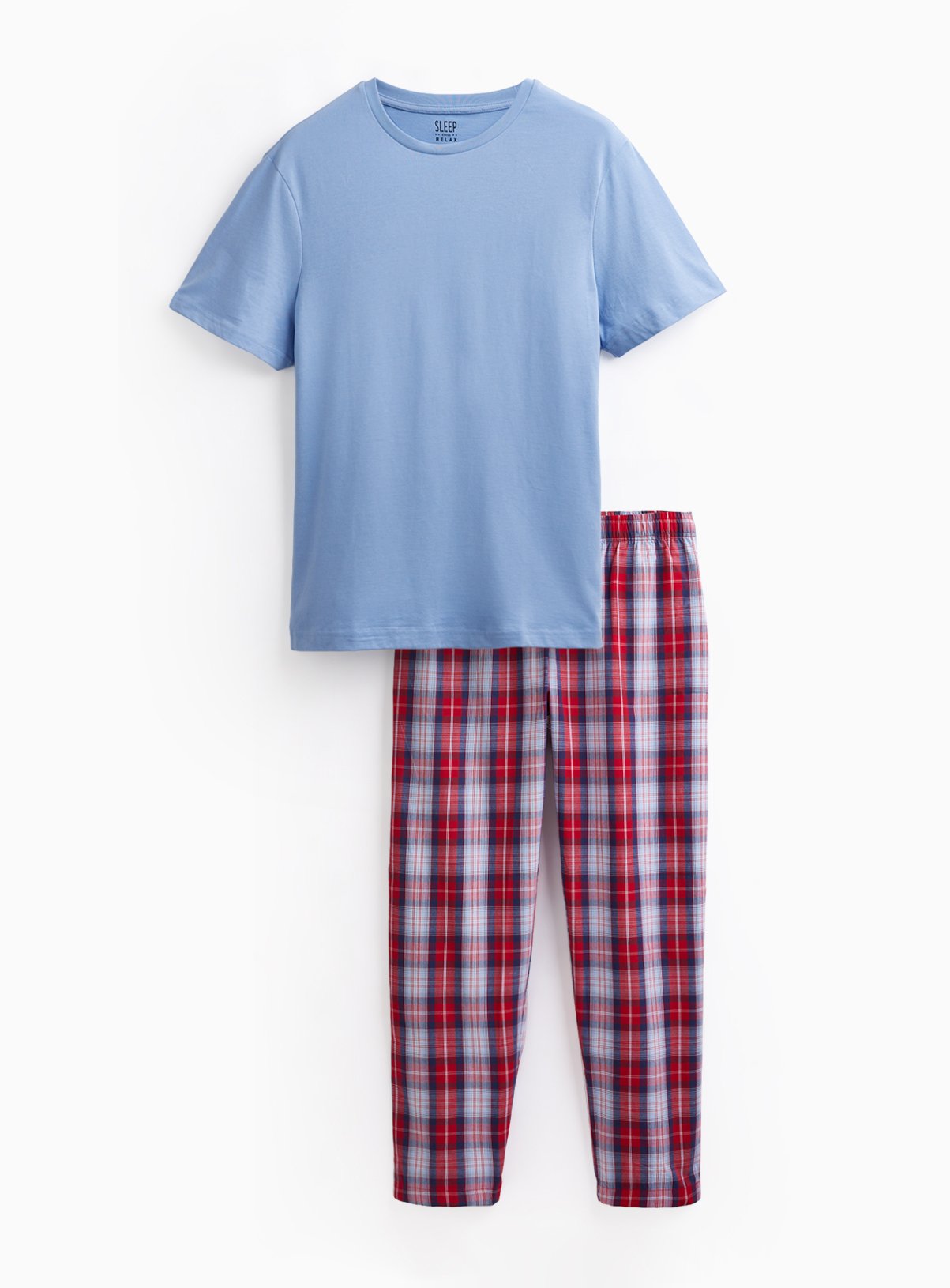 Blue & Red Checked Woven Pyjamas 