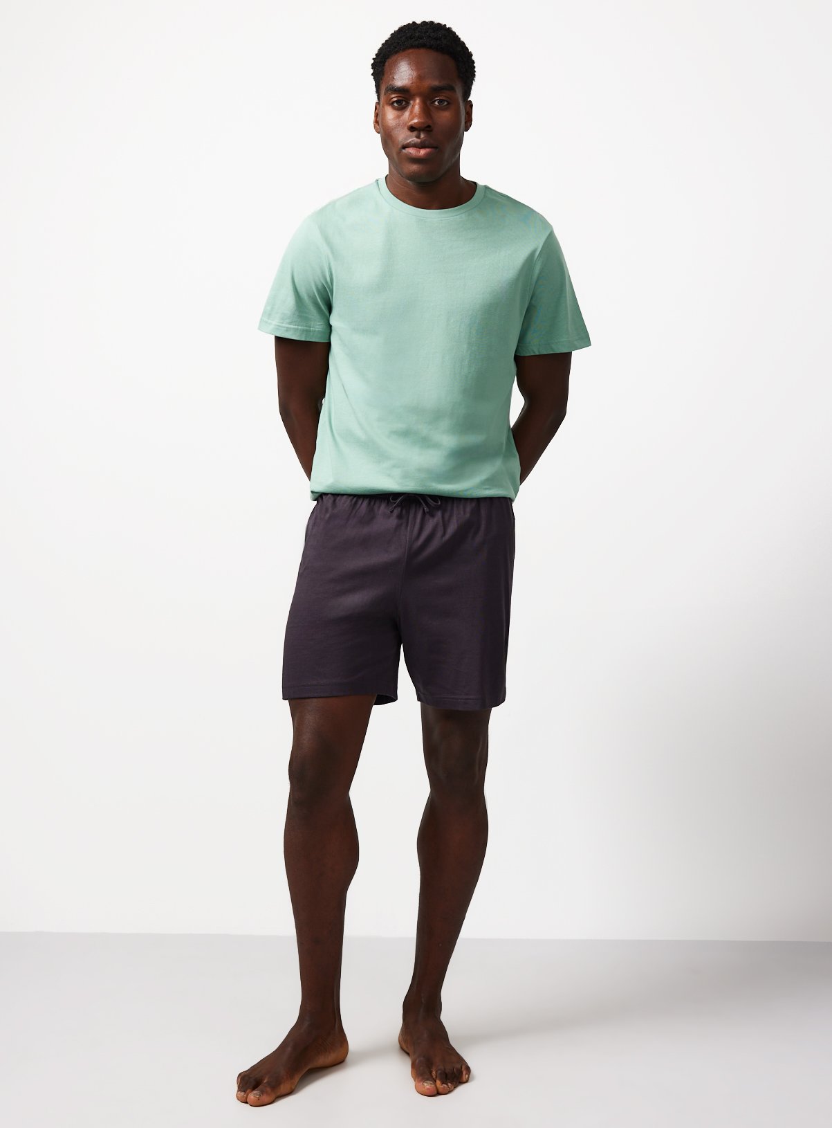 Green Jersey Shortie Pyjamas 