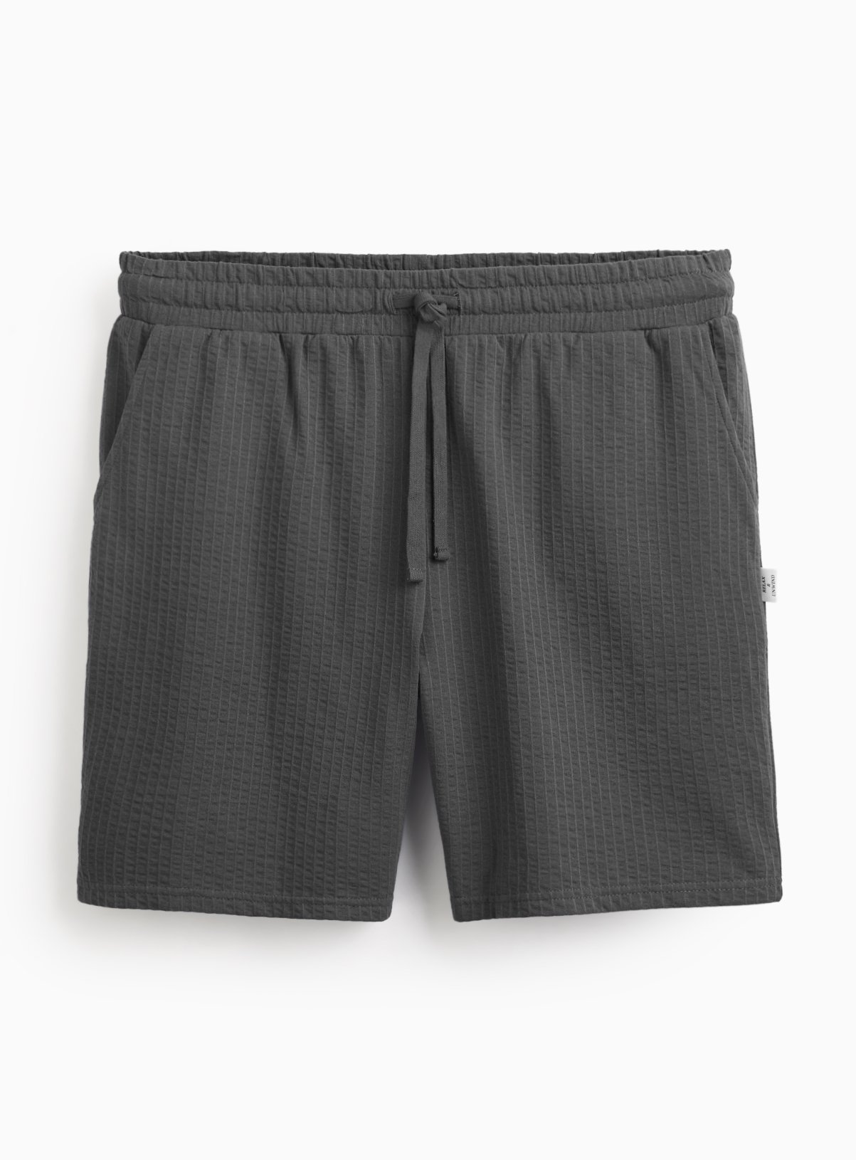Charcoal Textured Jersey Shorts M