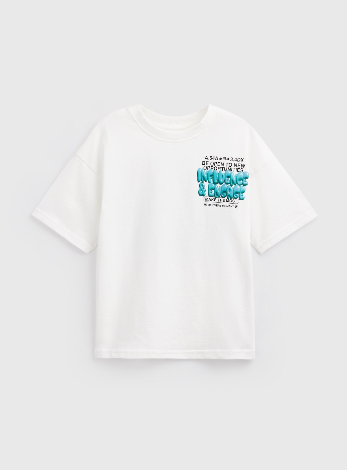 White Influence & Engage Graphic T-Shirt 