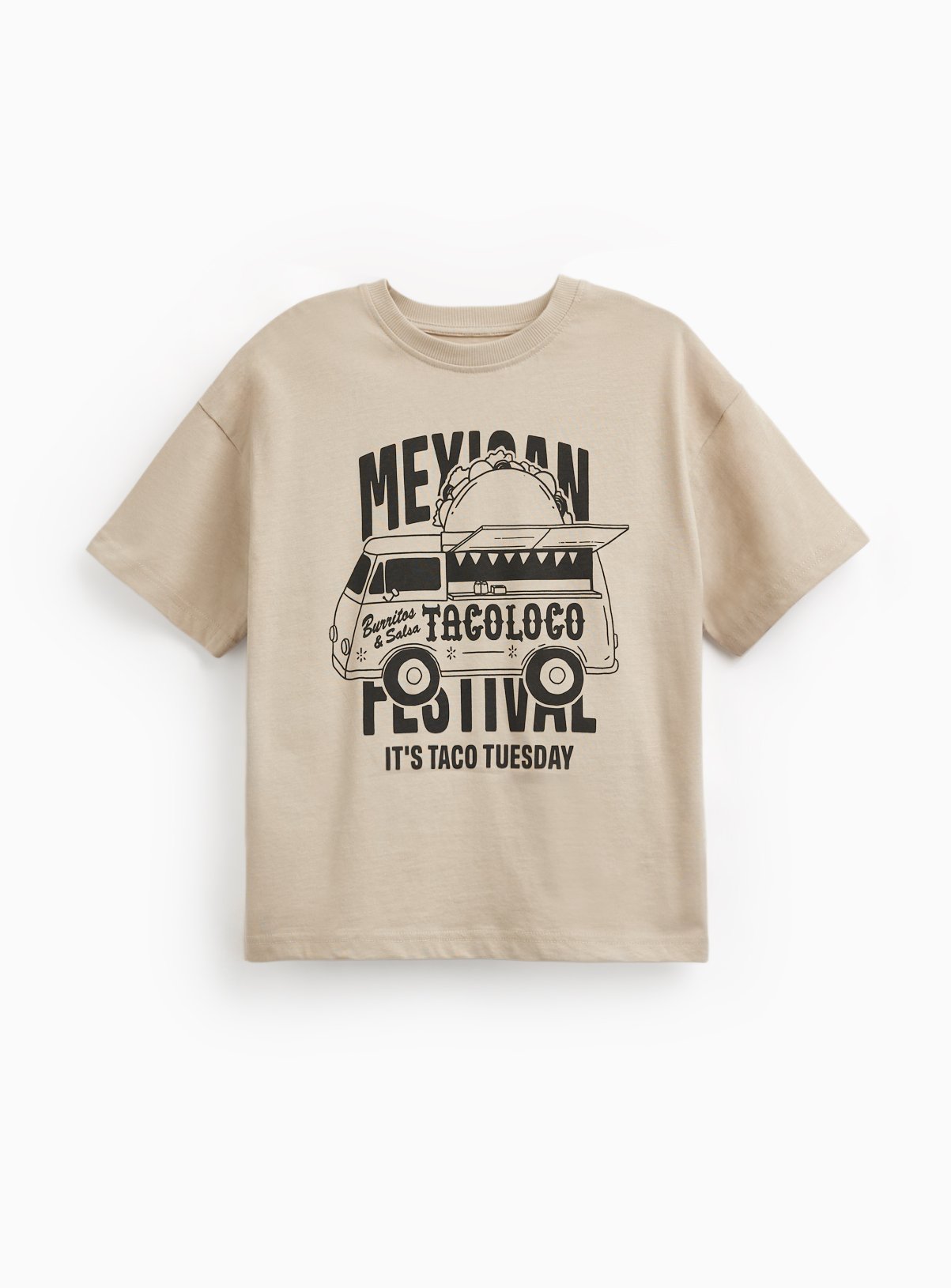 Beige Mexican Taco Graphic T-Shirt 6 years