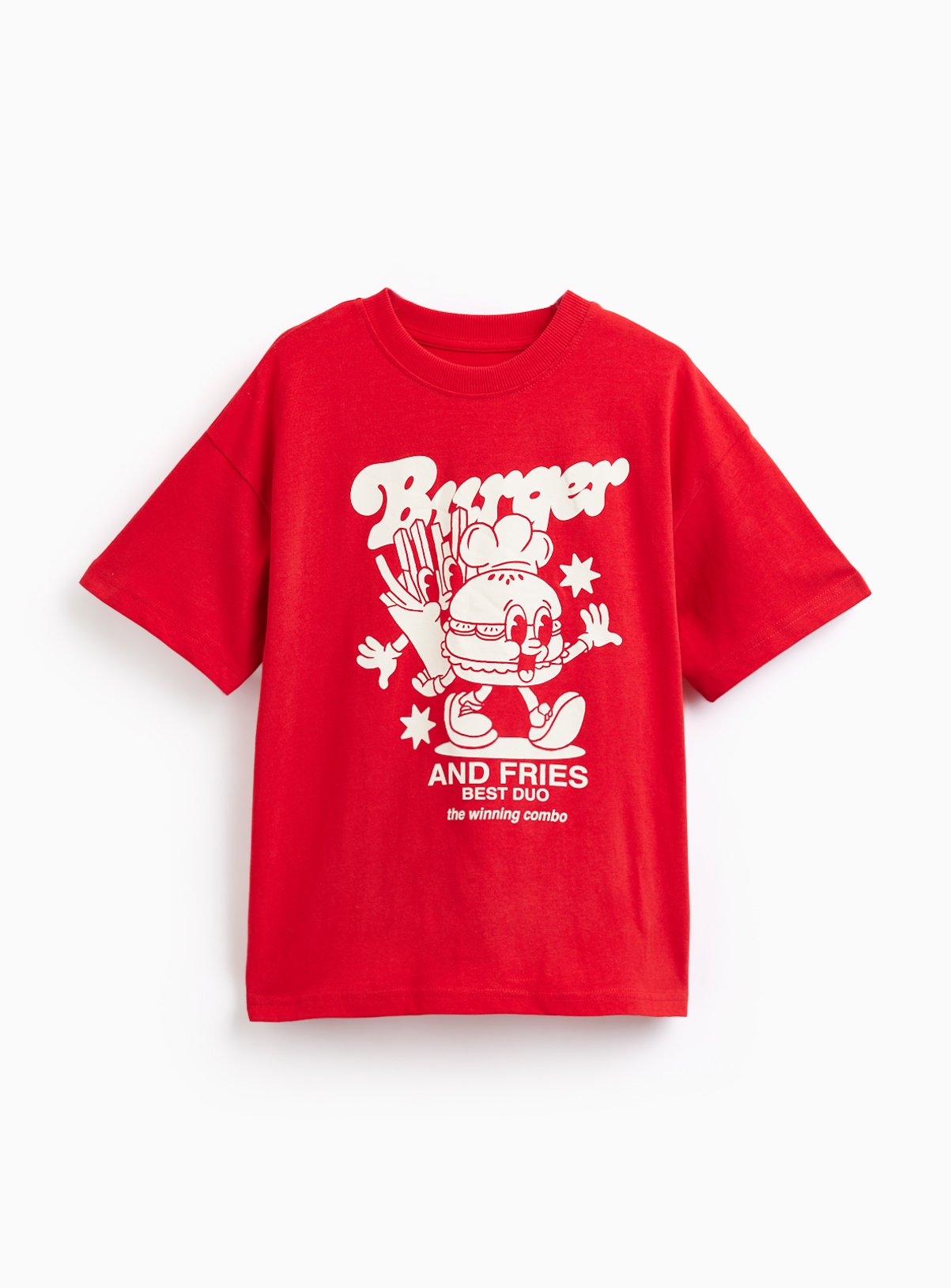 Red Rust Burger & Fries Graphic T-Shirt 