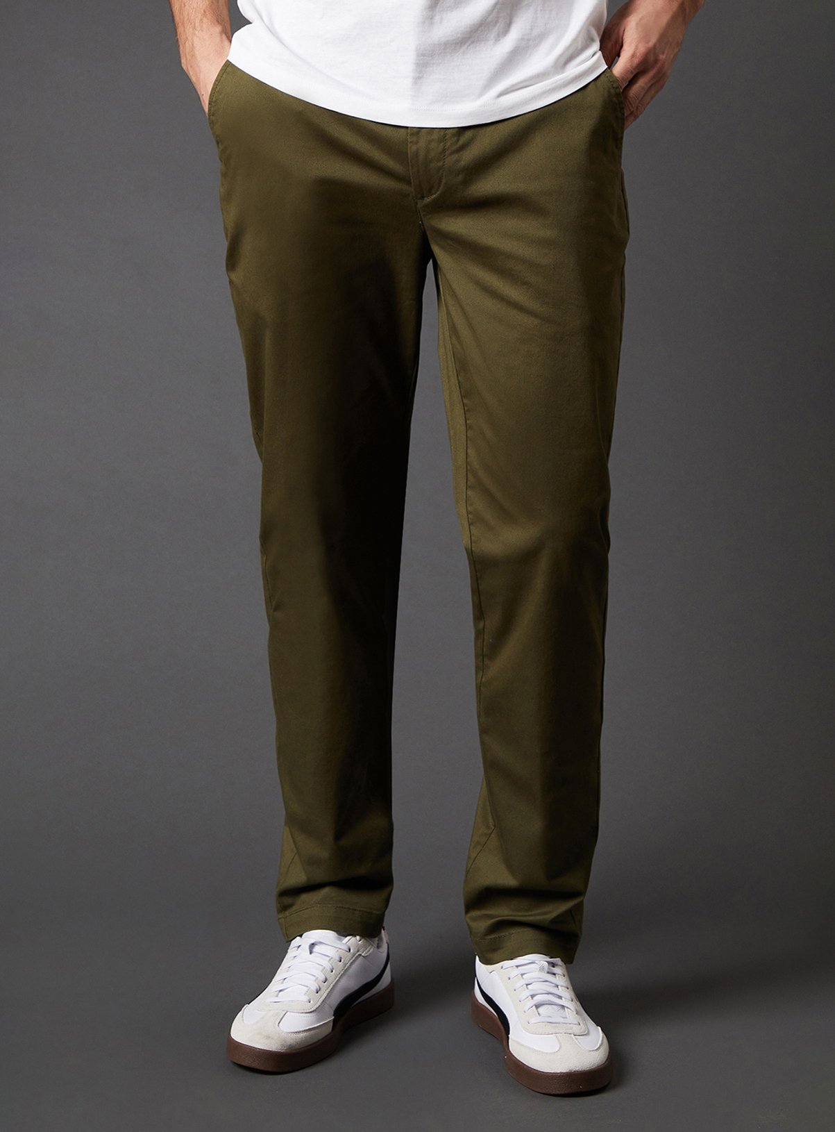 BURTON Khaki Slim Fit Chino Trousers 