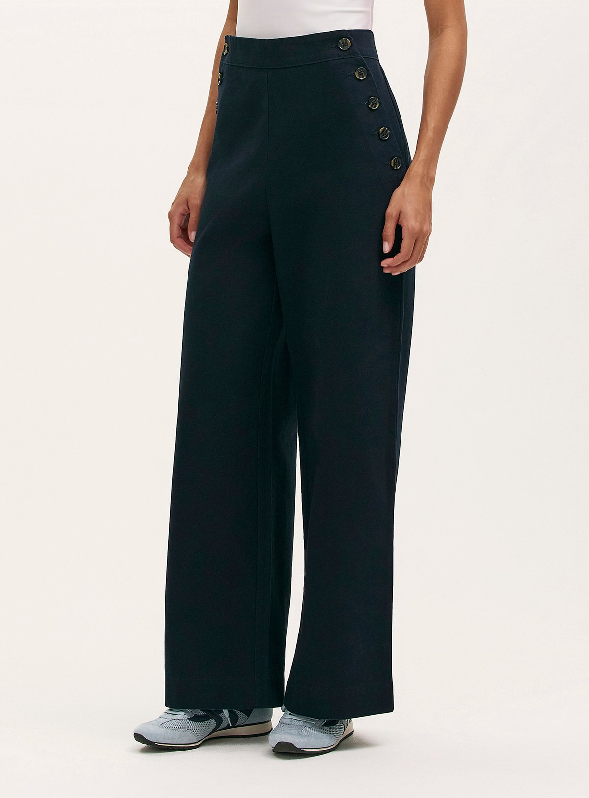 FINERY Nellie Canvas Trouser Navy