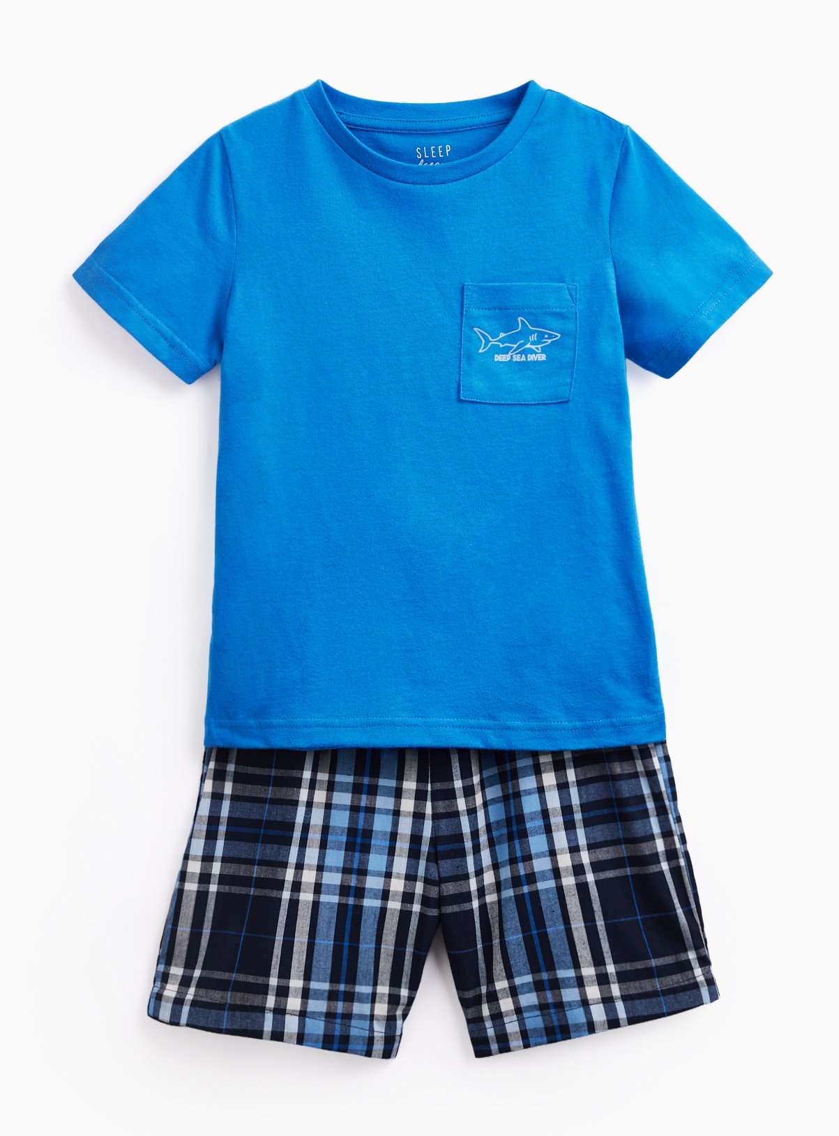 Blue & Checked Shortie Pyjamas 9-10 years