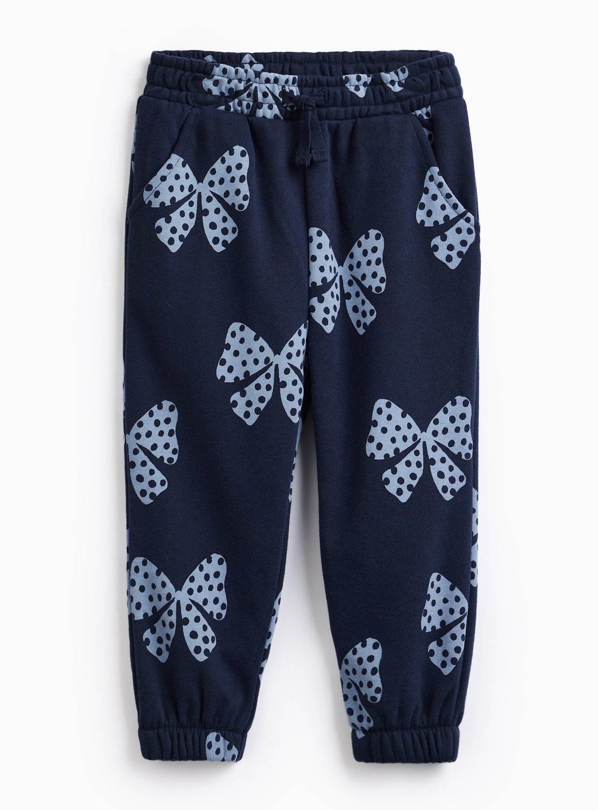 Navy Bow Print Joggers 5-6 years