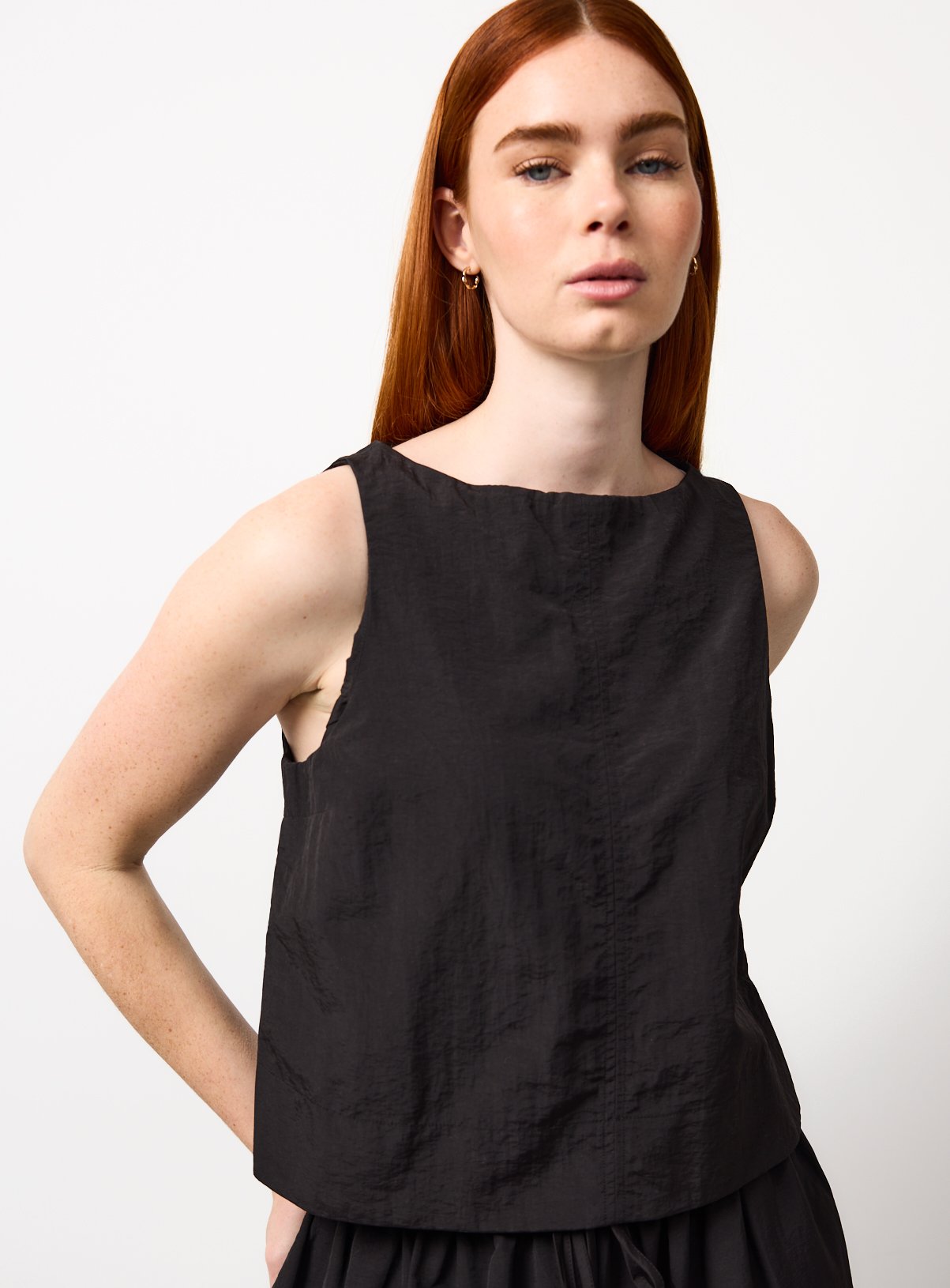 Black Technical Seam Detail Co-ord Shell Top 10