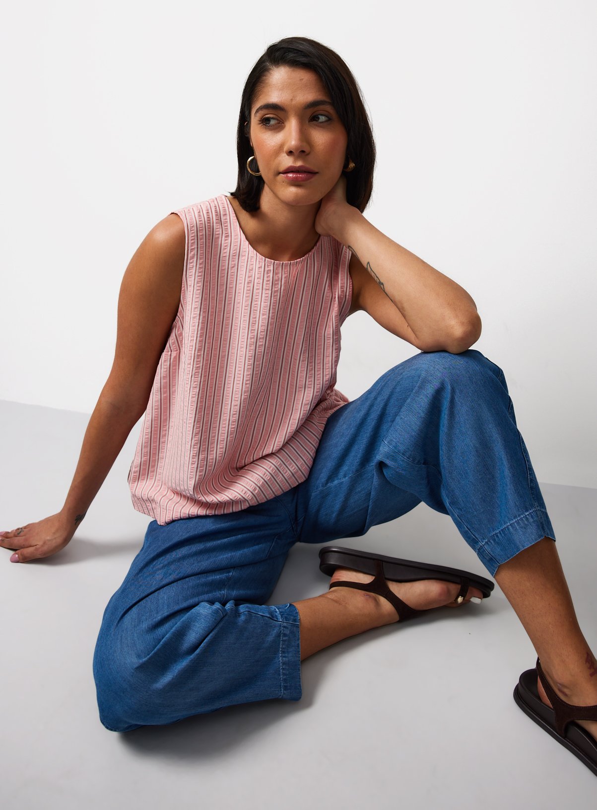 Pink Stripe Textured Shell Co-ord Top 22