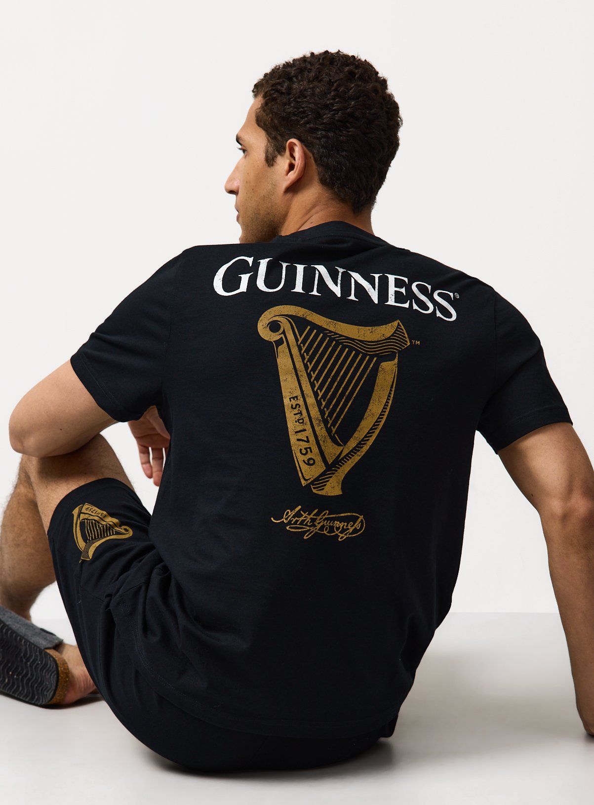 Black Guinness Print Shortie Pyjamas