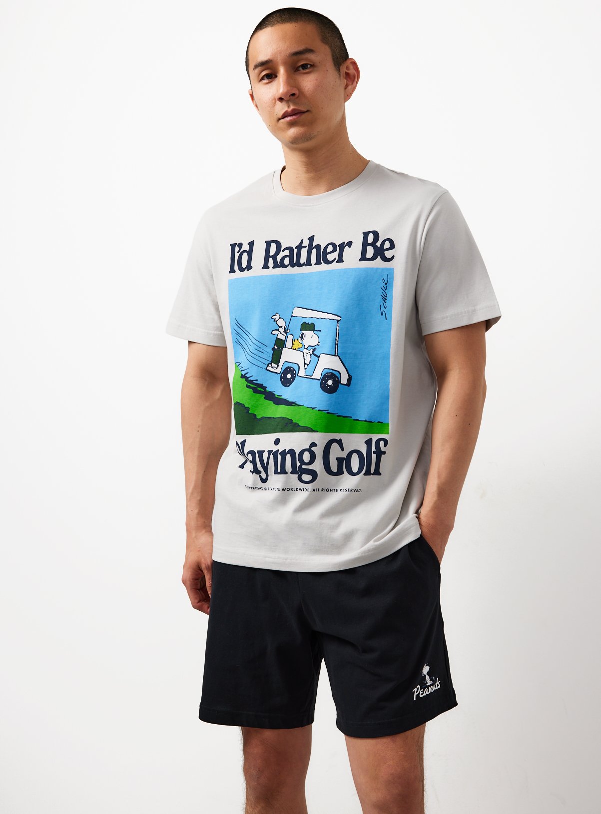 Grey Snoopy Golf Graphic Shortie Pyjamas 