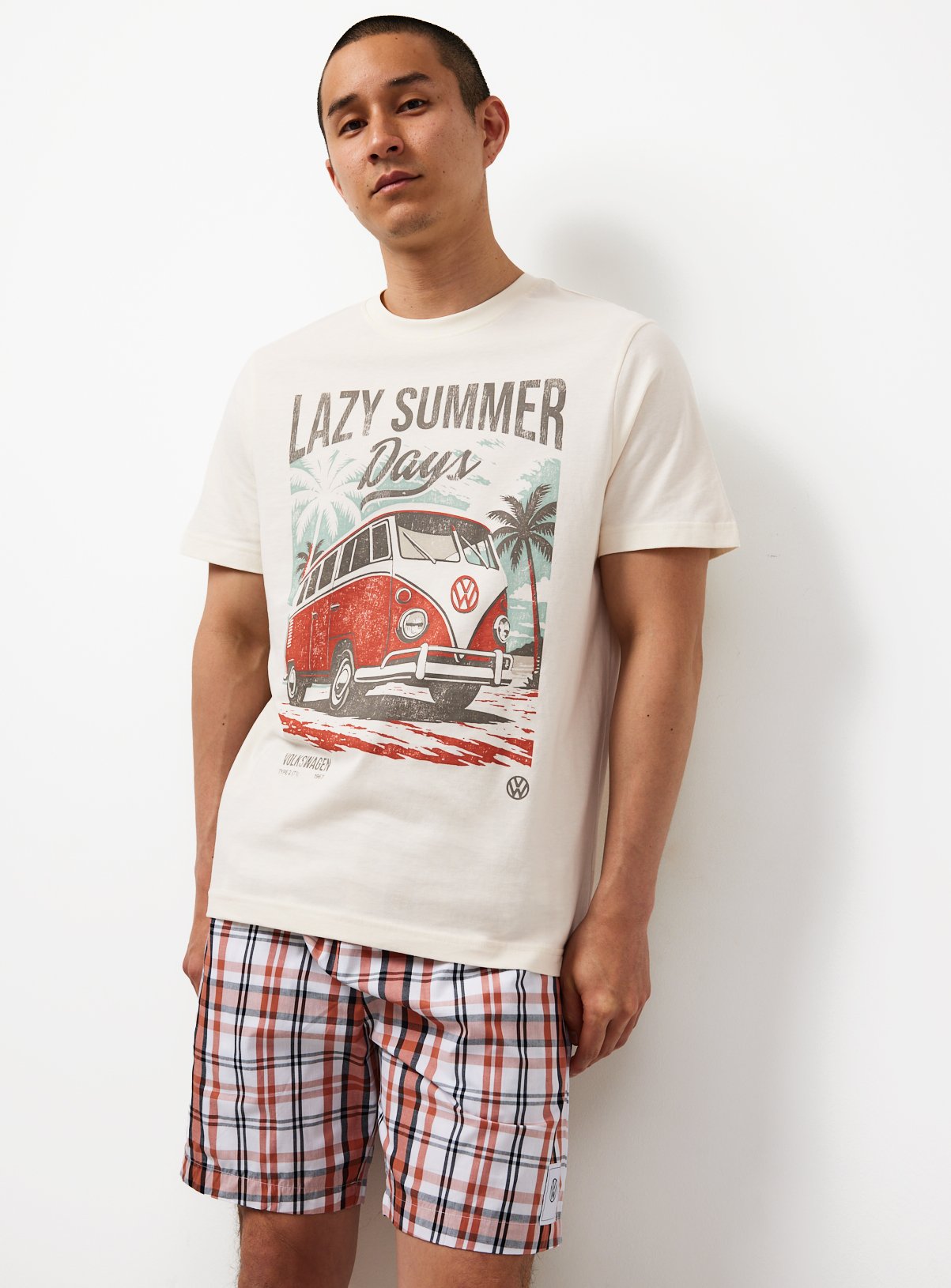 Cream Volkswagen Graphic Shortie Pyjamas 