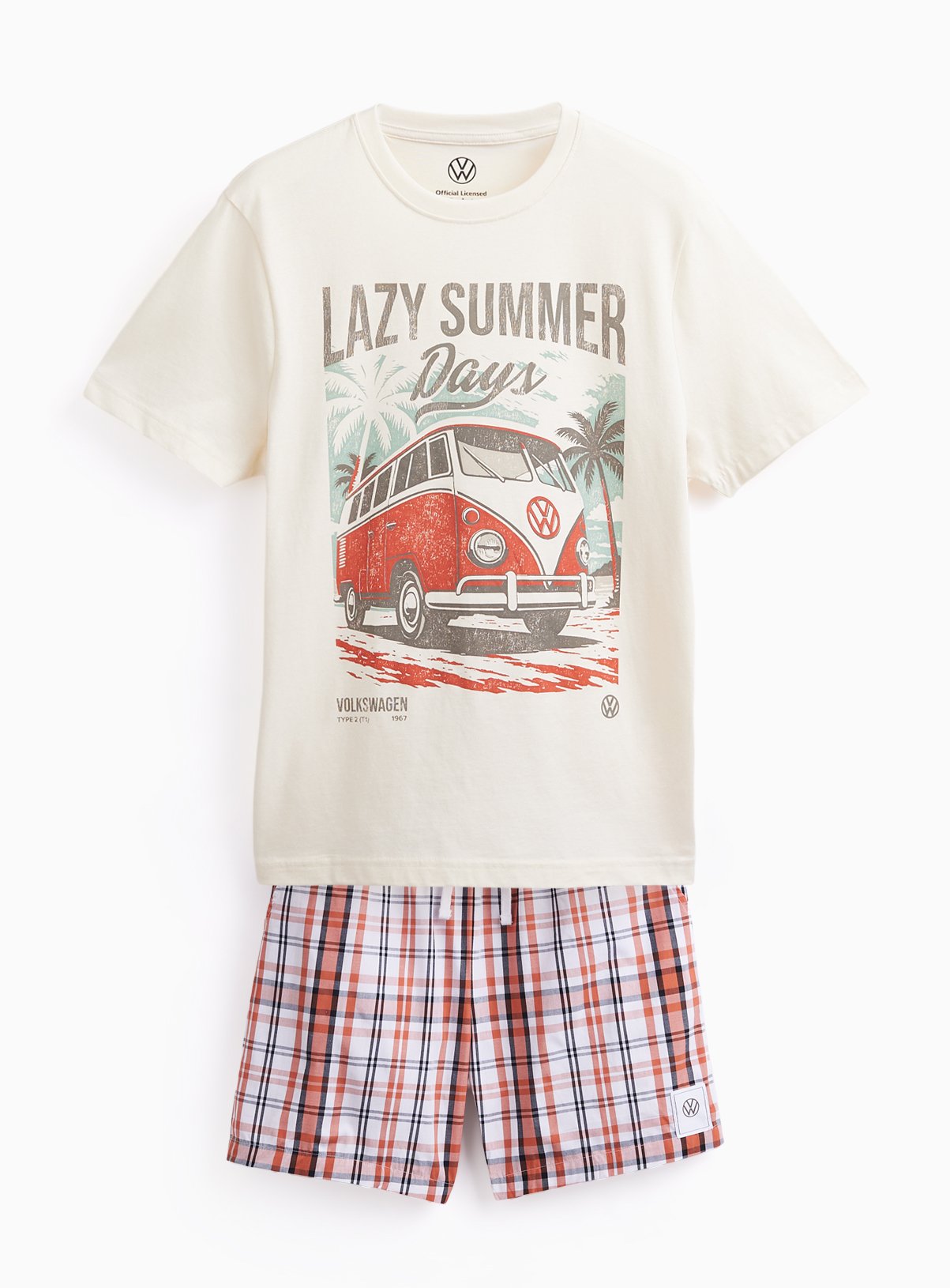 Cream Volkswagen Graphic Shortie Pyjamas 