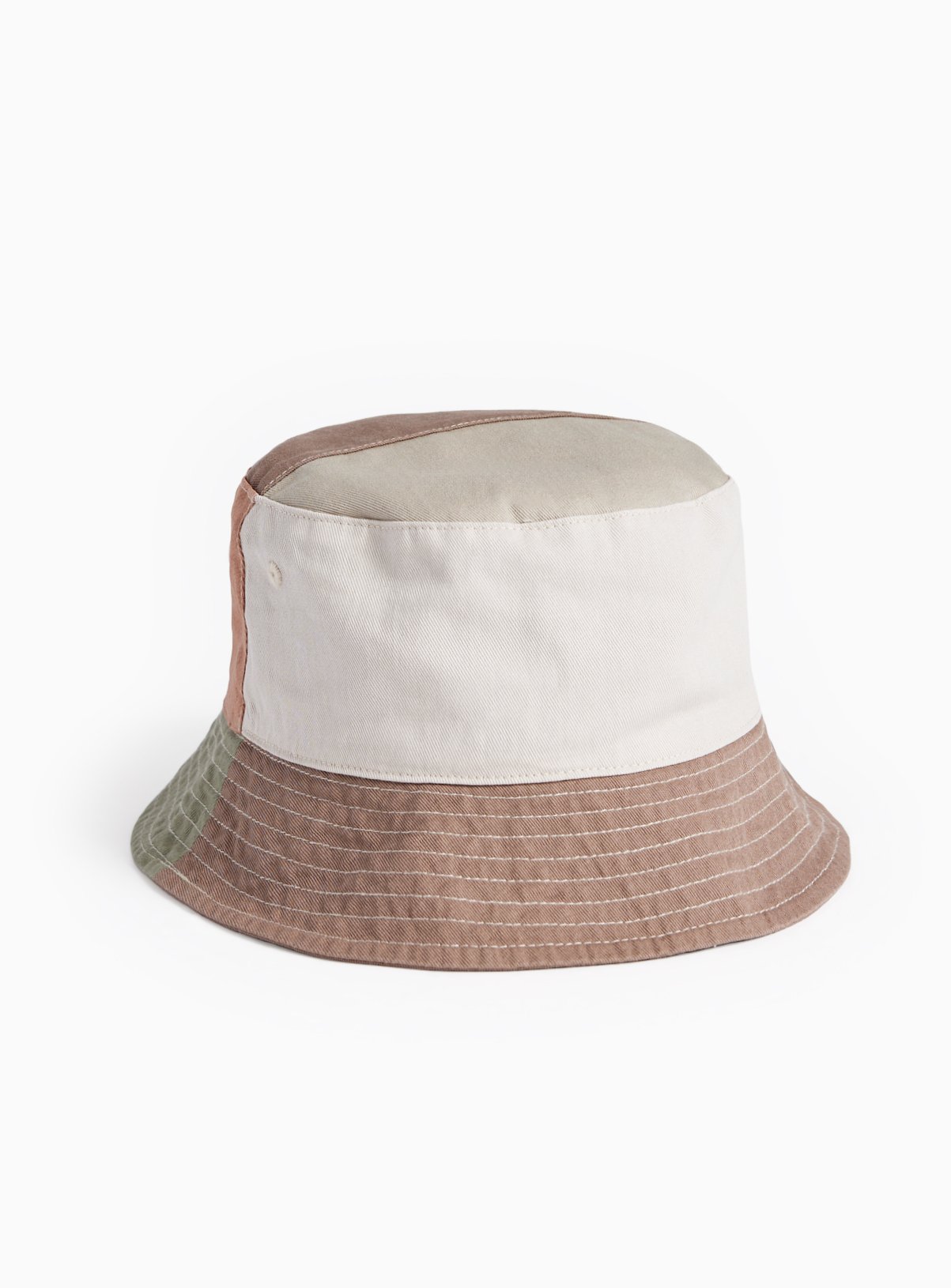 Brown Tonal Panel Bucket Hat 