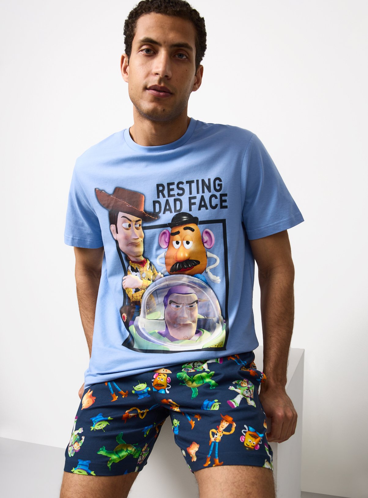Blue Toy Story Print Shortie Pyjamas