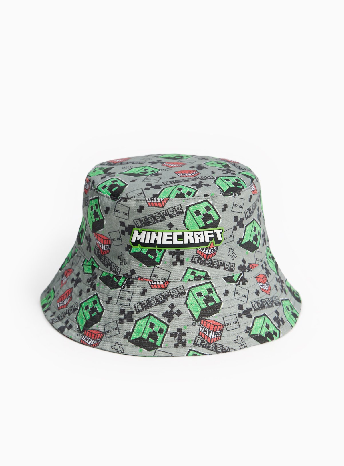 Grey Minecraft Print Bucket Hat 
