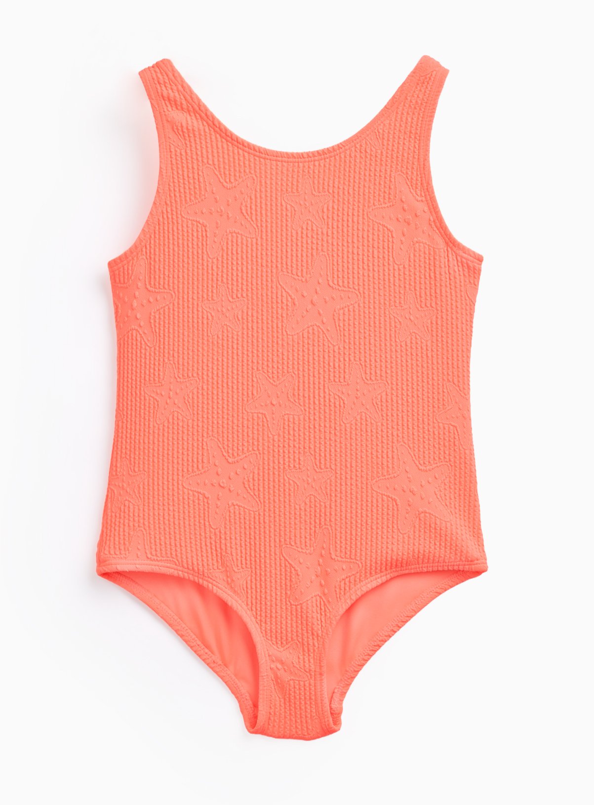 Coral Textured Starfish Print Swimsuit 
