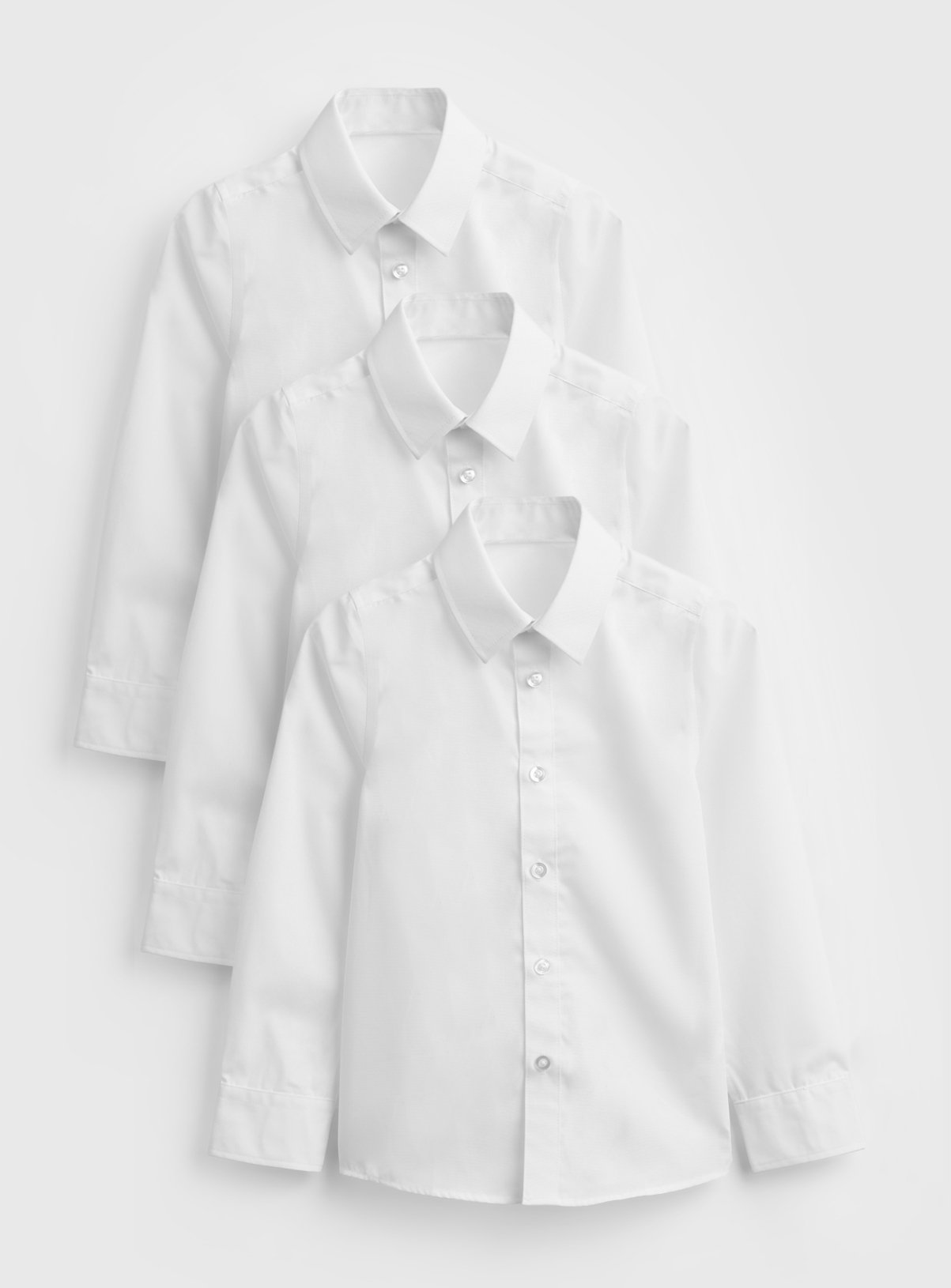 White Slim Fit Long Sleeve Shirts 3 Pack 16 years