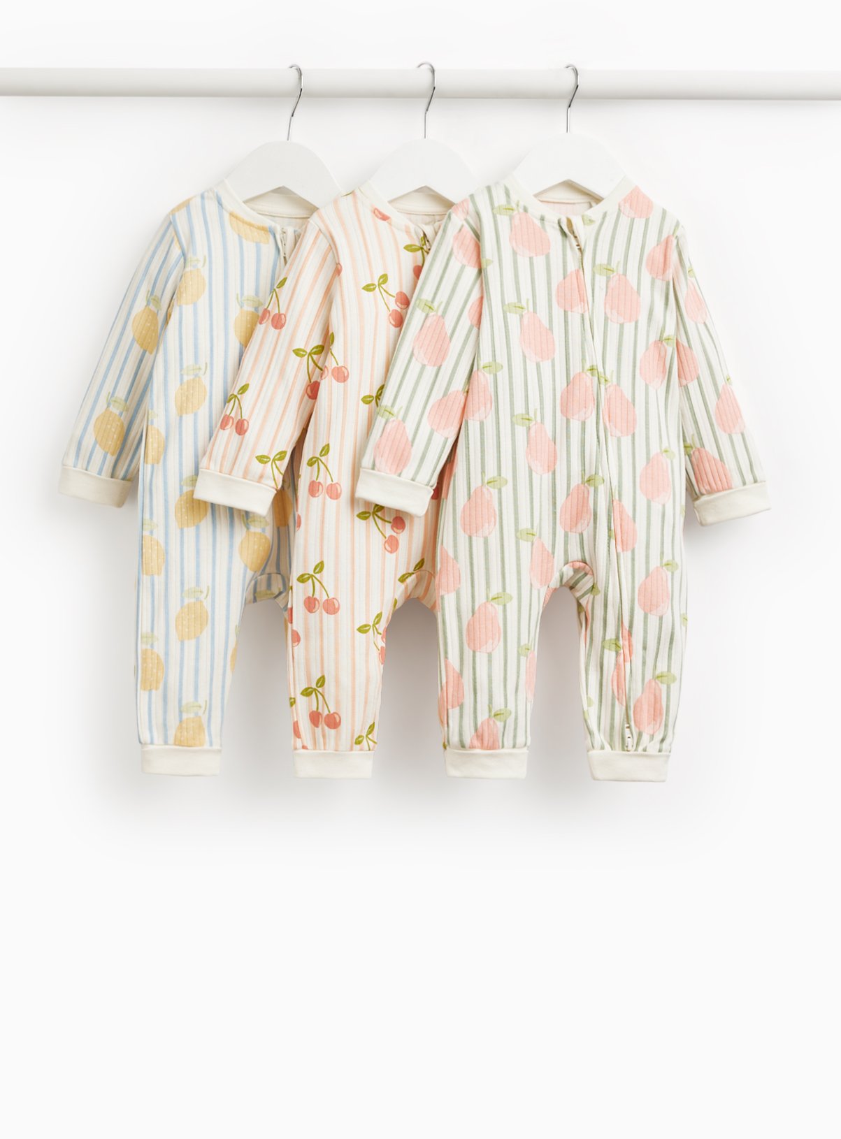 Fruit Print Sleepsuits 3 Pack 