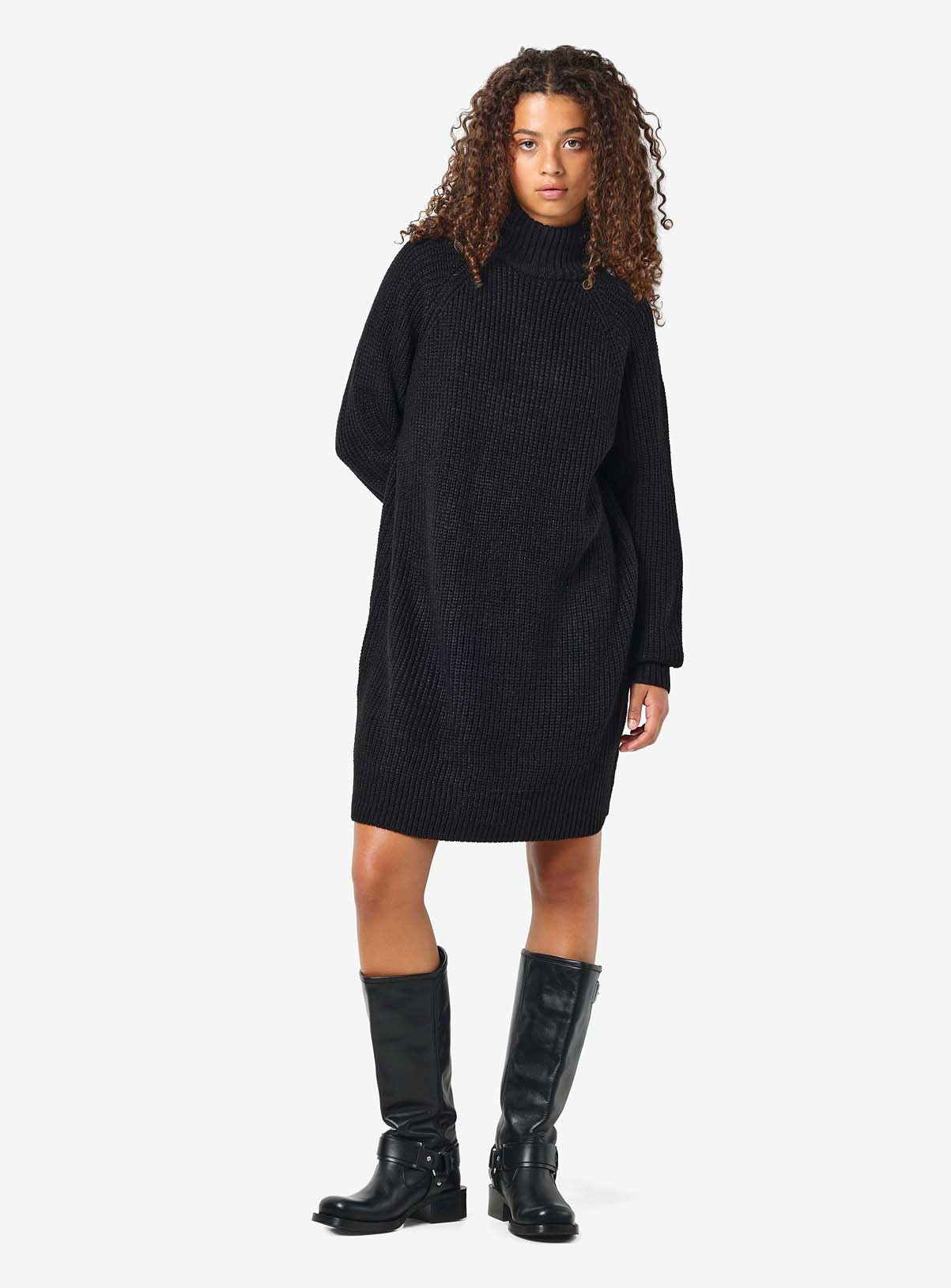 NOISY MAY Knitted Roll Neck Dress Black 