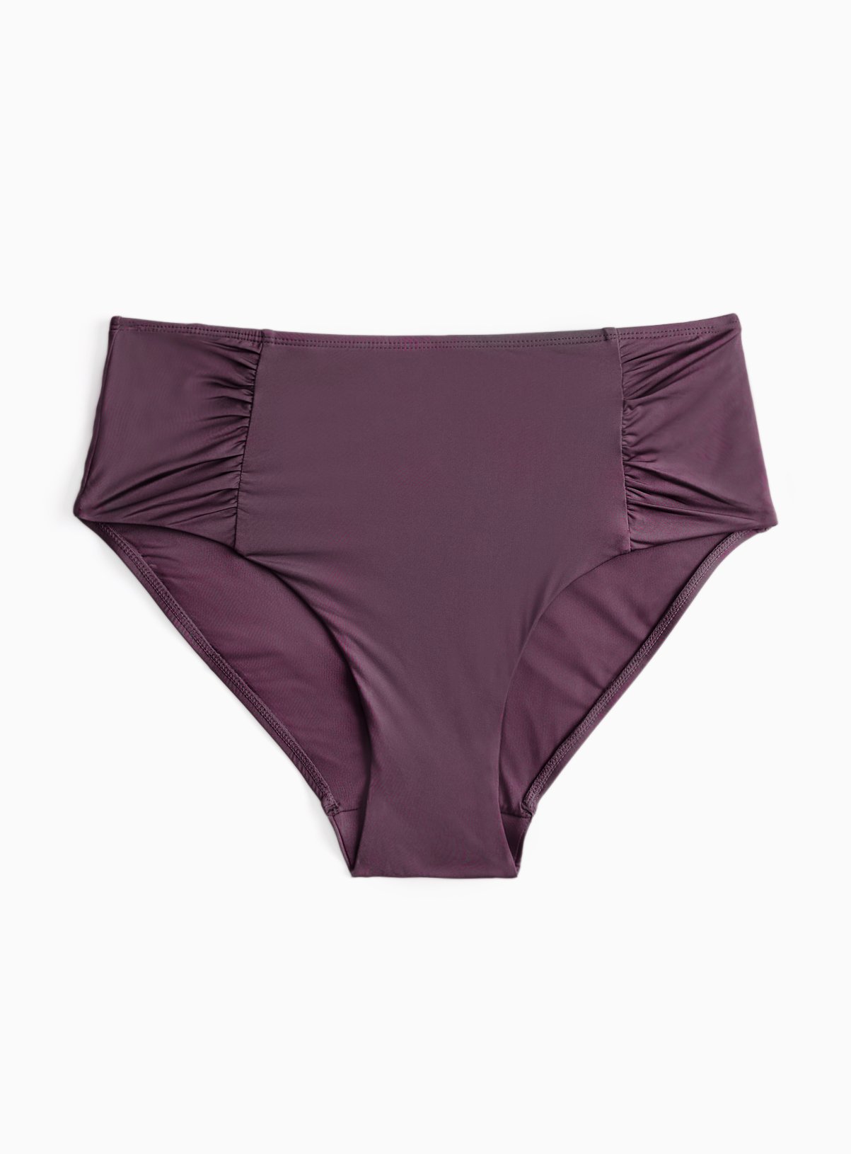 Plum Ruched Bikini Bottoms 