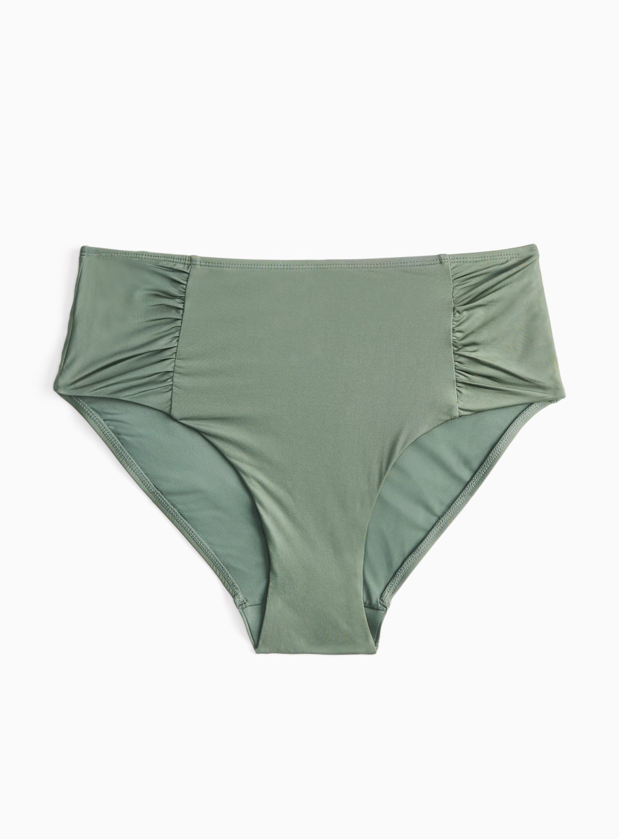 Khaki Ruched Bikini Bottoms 